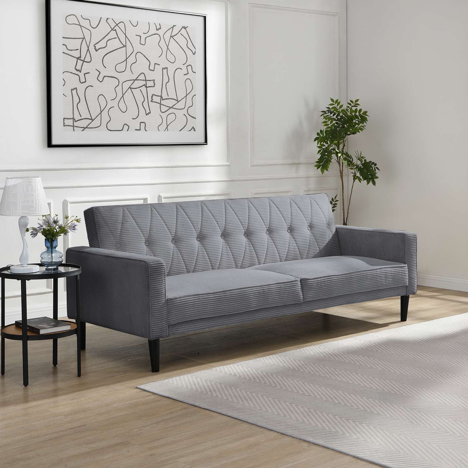 Dorel Home 3-Sitzer »Avon« Schlafsofa 213cm, Bettfunktion (110/190cm), trendiger Cord o. Webstoff