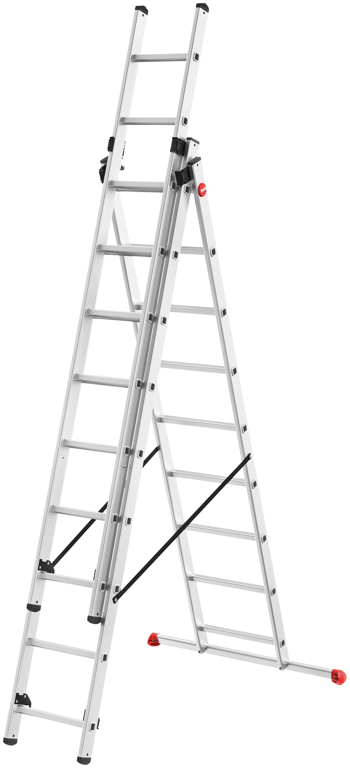 Hailo Vielzweckleiter »HobbyStep combi«, (Set), Aluminium Kombileiter 3-teilig 3x9 Sprossen