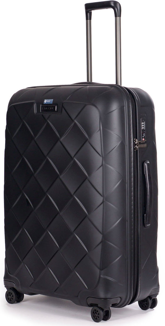 Stratic Hartschalen-Trolley »Leather&More L, matt black«, 4 Rollen, Reisekoffer großer Koffer Aufgabegepäck TSA-Zahlenschloss