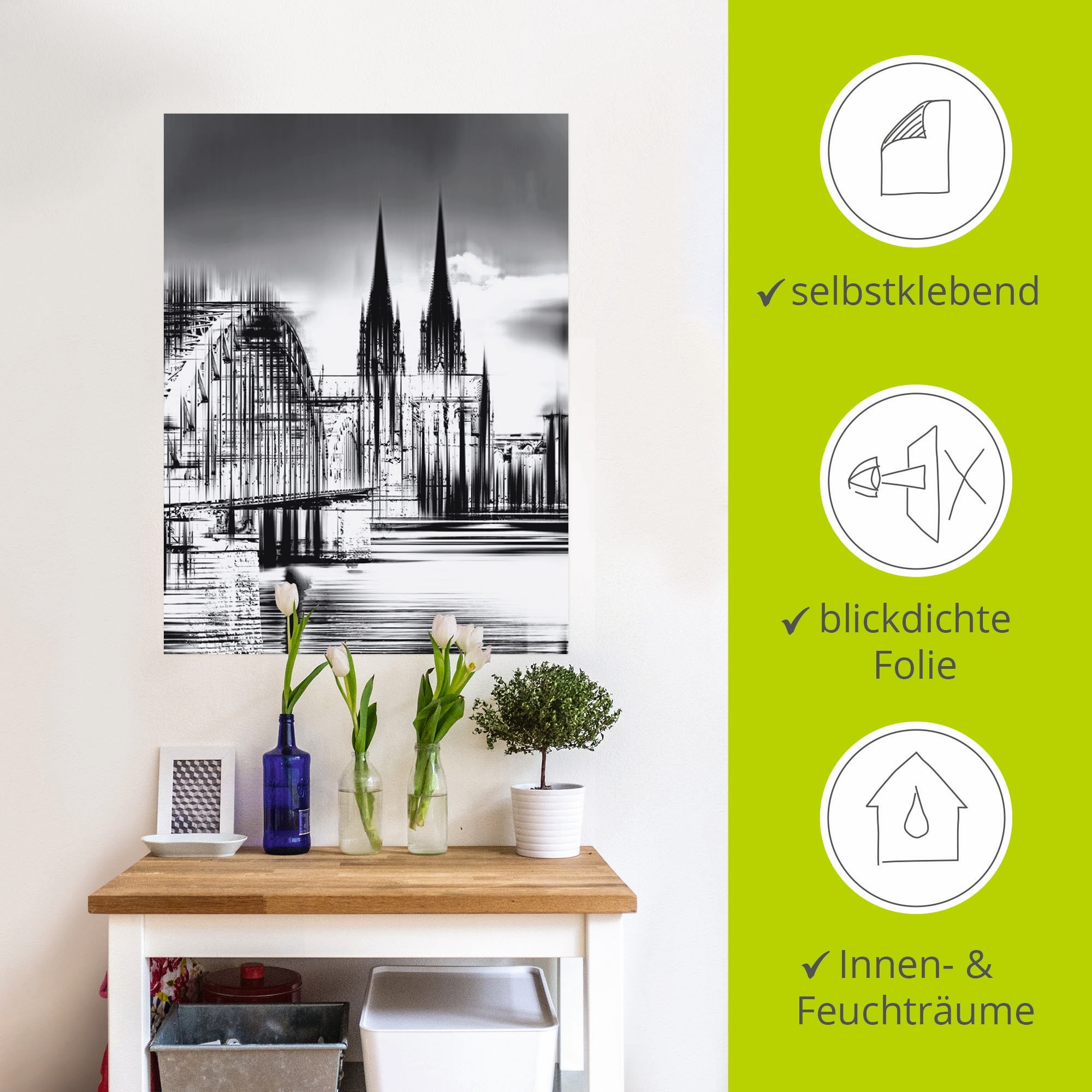 Artland Wandbild »Köln Skyline Collage III«, Deutschland, (1 St.), als Leinwandbild, Poster, Wandaufkleber in verschied. Größen
