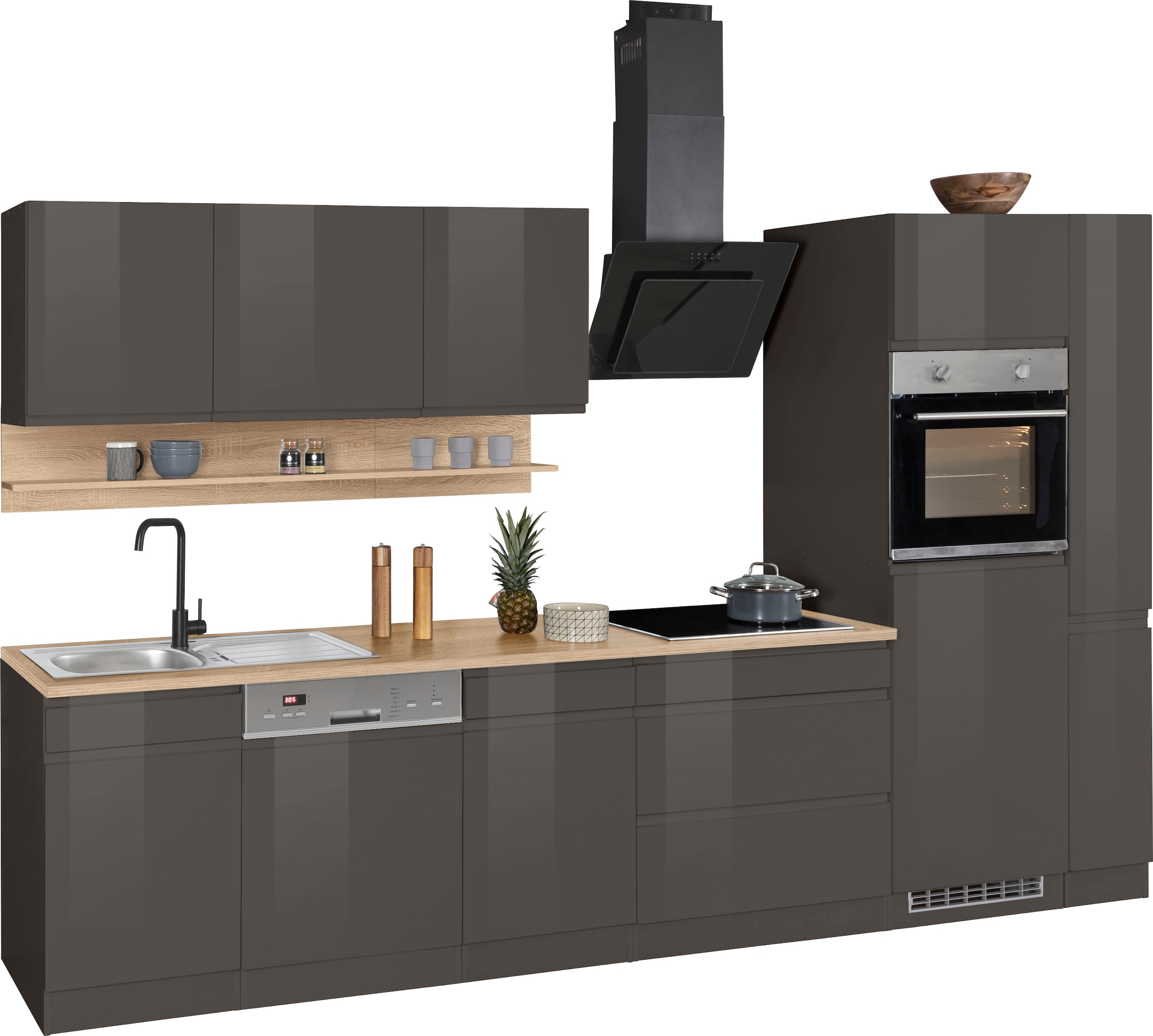 KOCHSTATION Küchenzeile »KS-Virginia«, Breite 330 cm, ohne E-Geräte