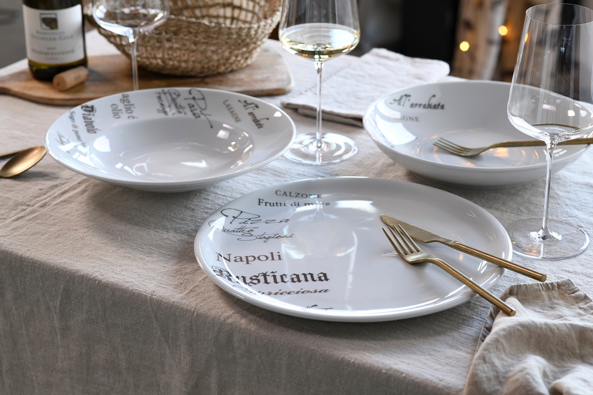 CreaTable Pastateller »Europa Gustoso, Pastateller 27 cm 4-tlg« Vielseitig einsetzbar, Dezente Dekoranlage