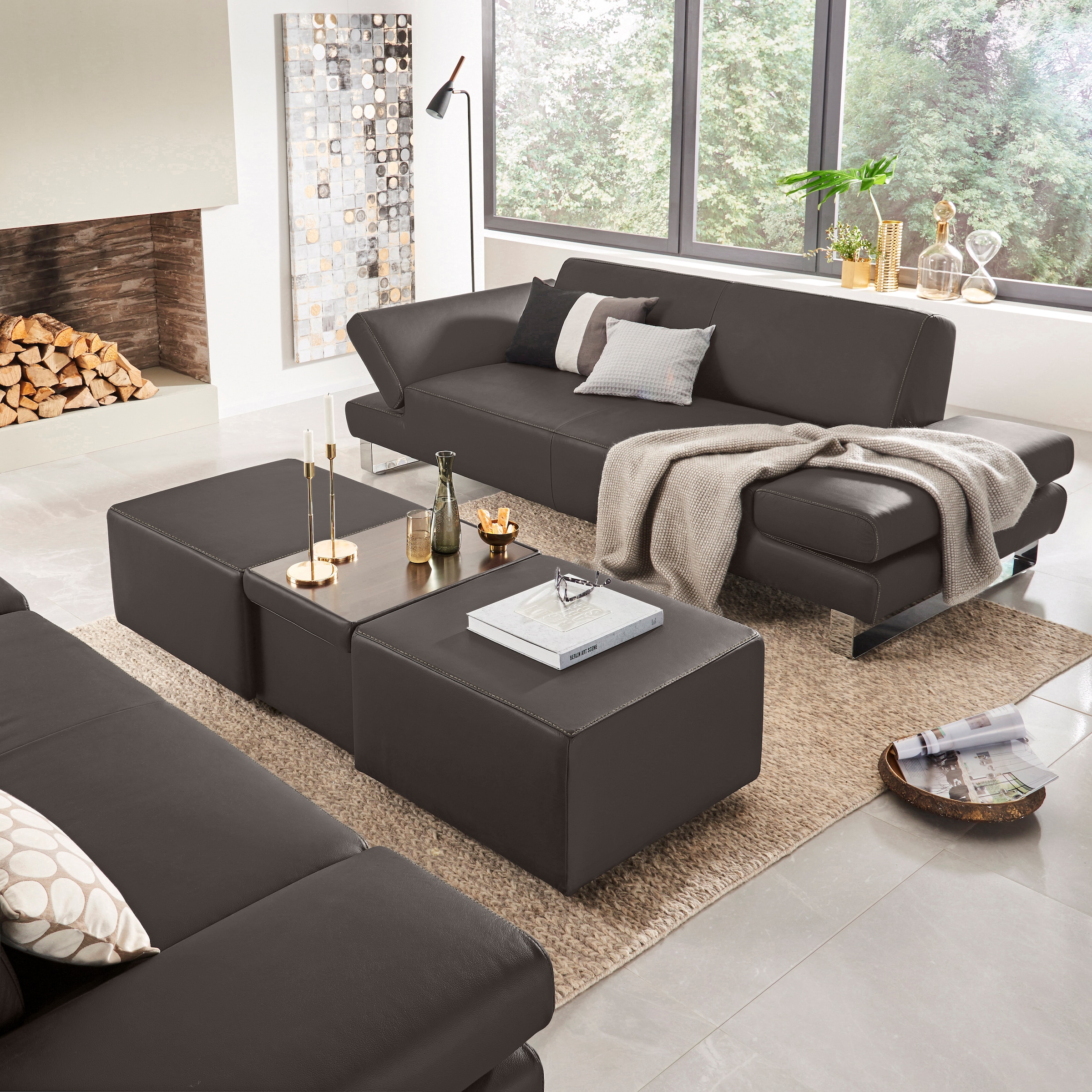 W.SCHILLIG 2-Sitzer »taboo Designsofa mit hohem Sitzkomfort«, mit Übertiefe, inklusive Armlehnenverstellung, mit Kontrastnaht