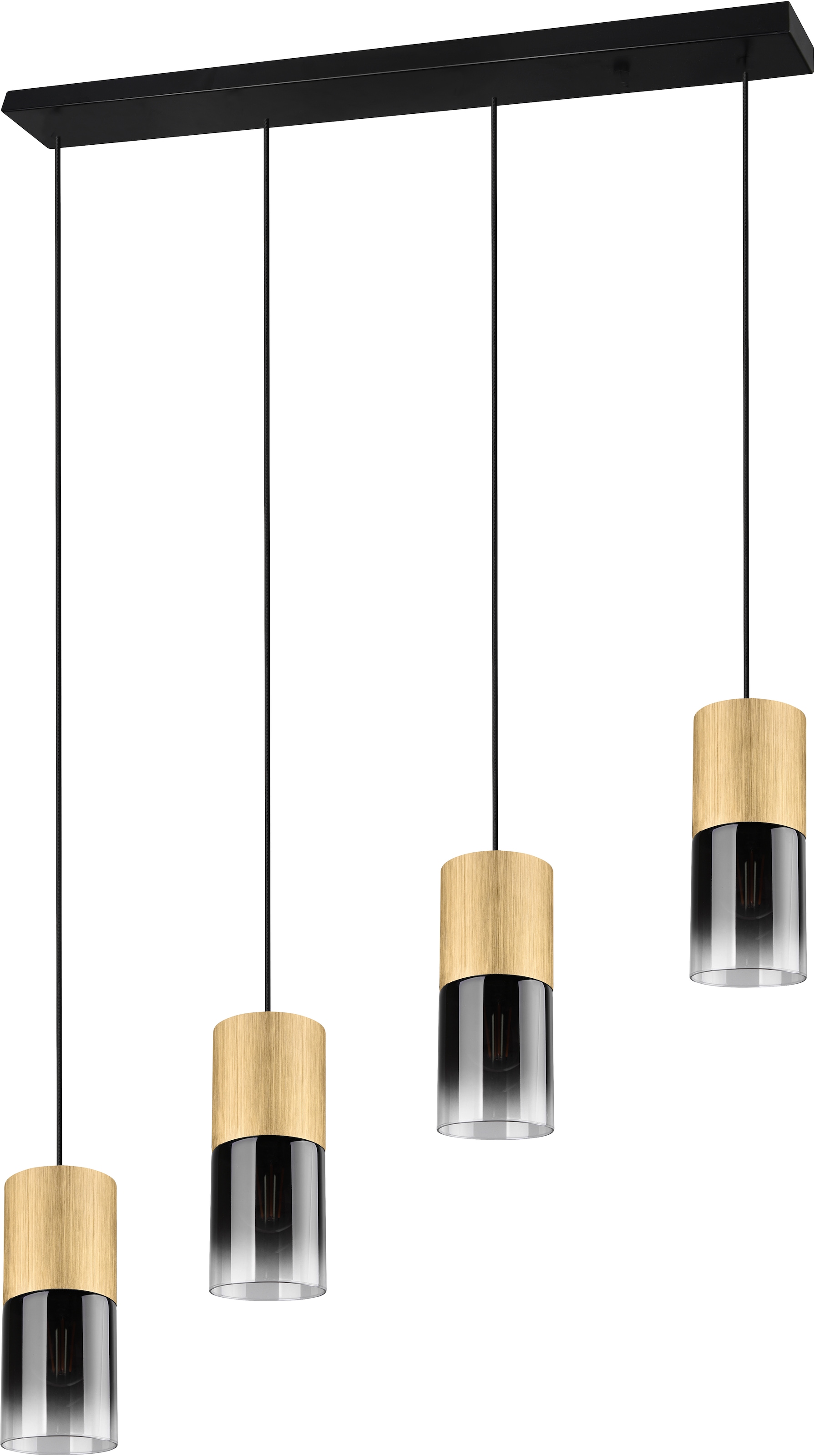 TRIO Leuchten Pendelleuchte »ROBIN«, 4 flammig-flammig, Hängelampe 4-flammig, höhenverstellbar, Glasschirme Ø 10 cm, Esszimmer