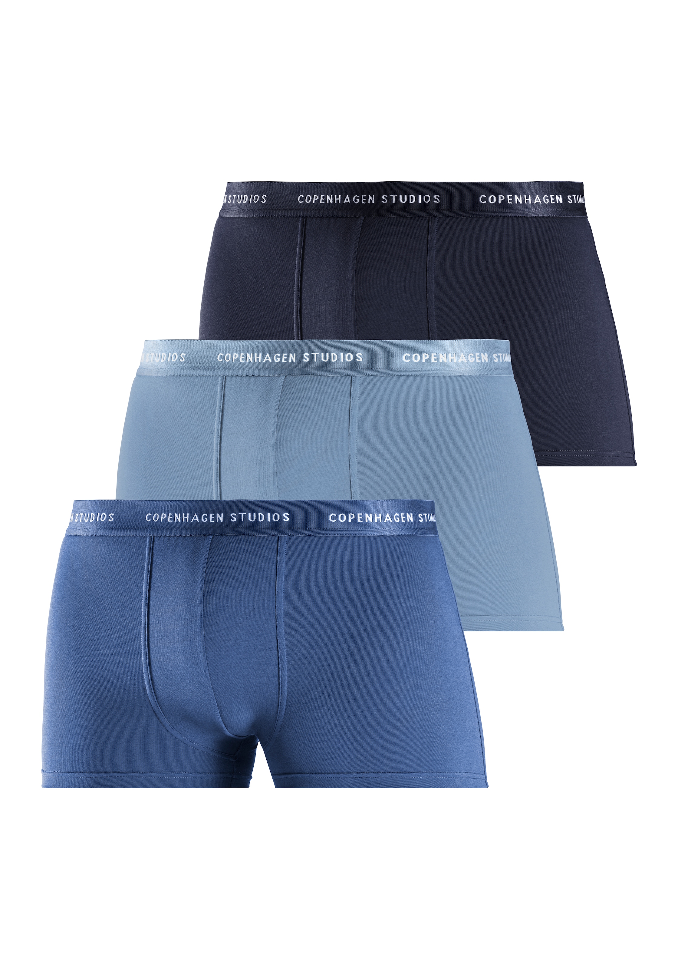 Copenhagen Studios Boxer »Boxershorts für Herren«, (3 St.), mit farbigem Logo-Bund