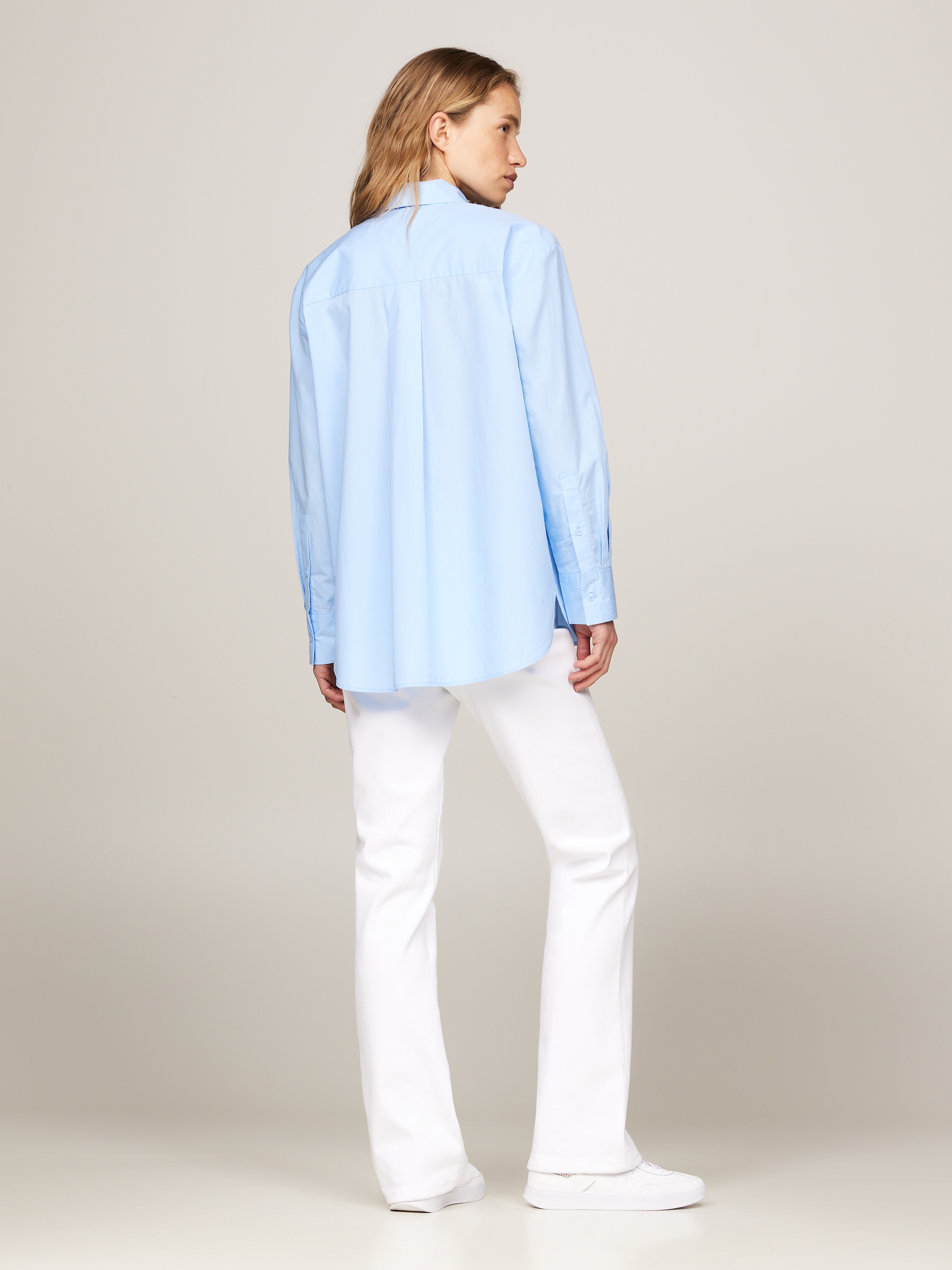 Tommy Hilfiger Hemdbluse »SOLID COTTON EASY FIT SHIRT«, mit Brusttasche