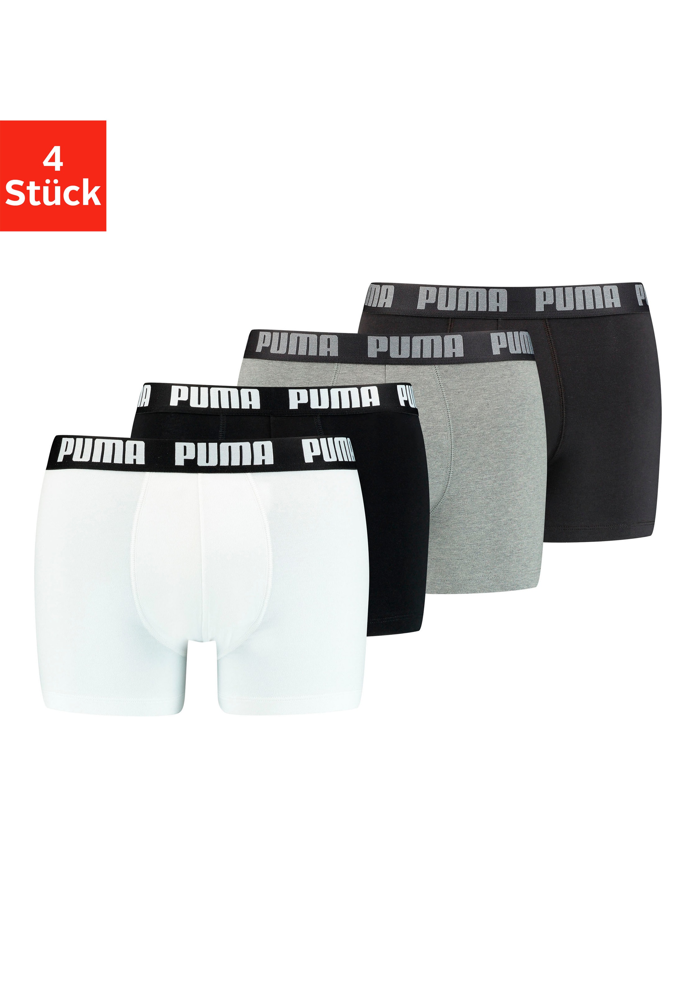 PUMA Boxer, (4 St.), mit breitem Logo-Webbund