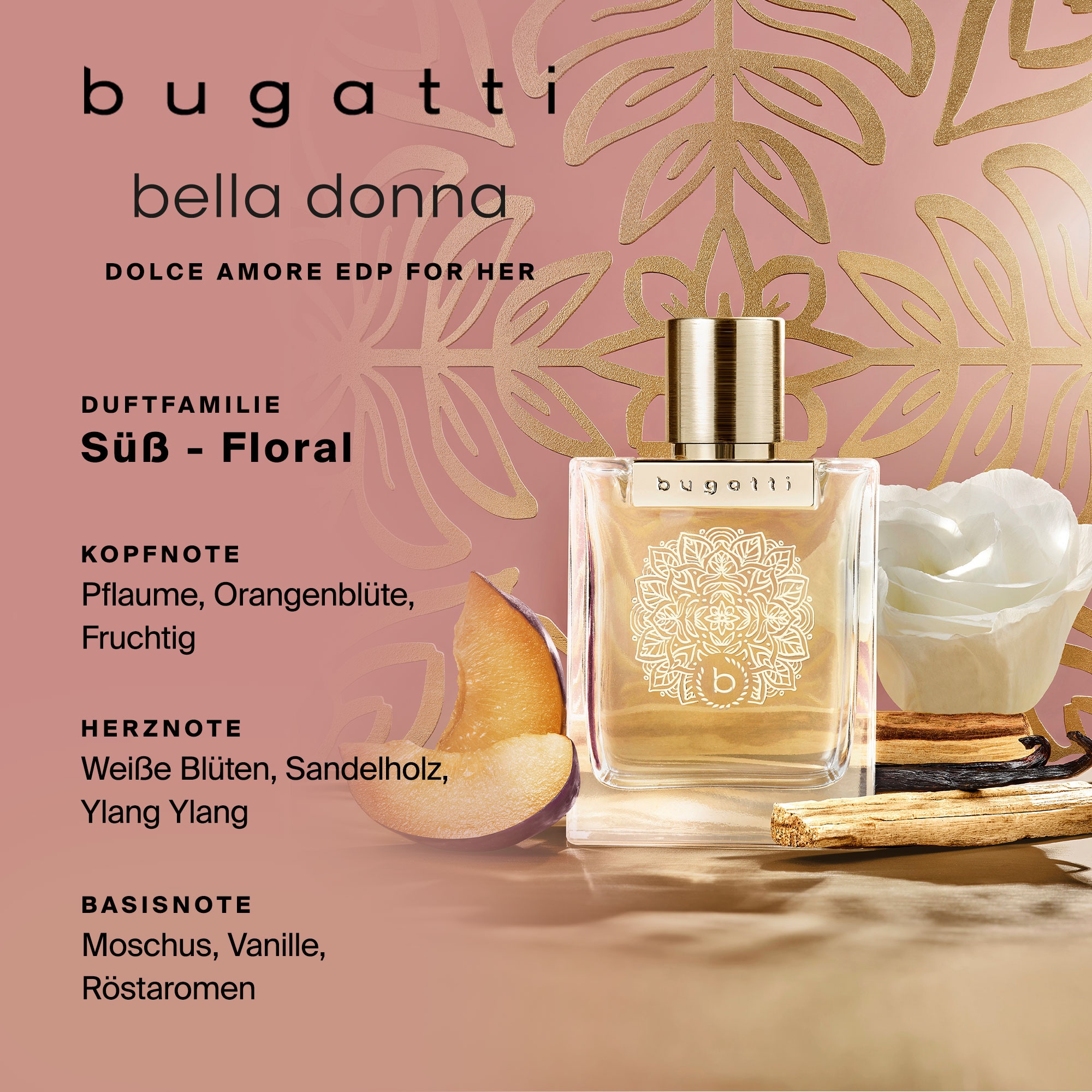 bugatti Eau de Parfum »bugatti bella donna DOLCE AMORE for her EdP 60ml« , 