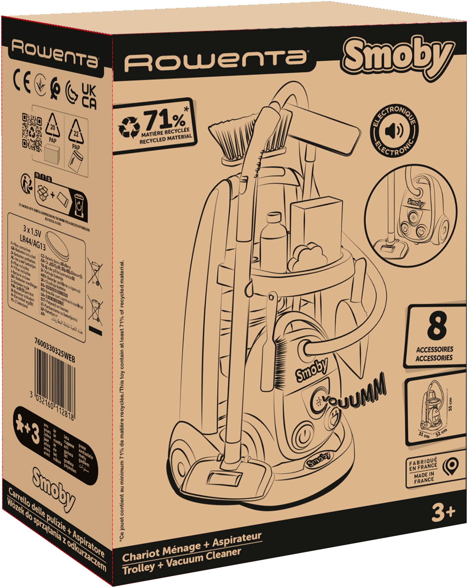 Smoby Kinder-Putzwagen »Rowenta«, mit Soundeffekt; Made in Europe