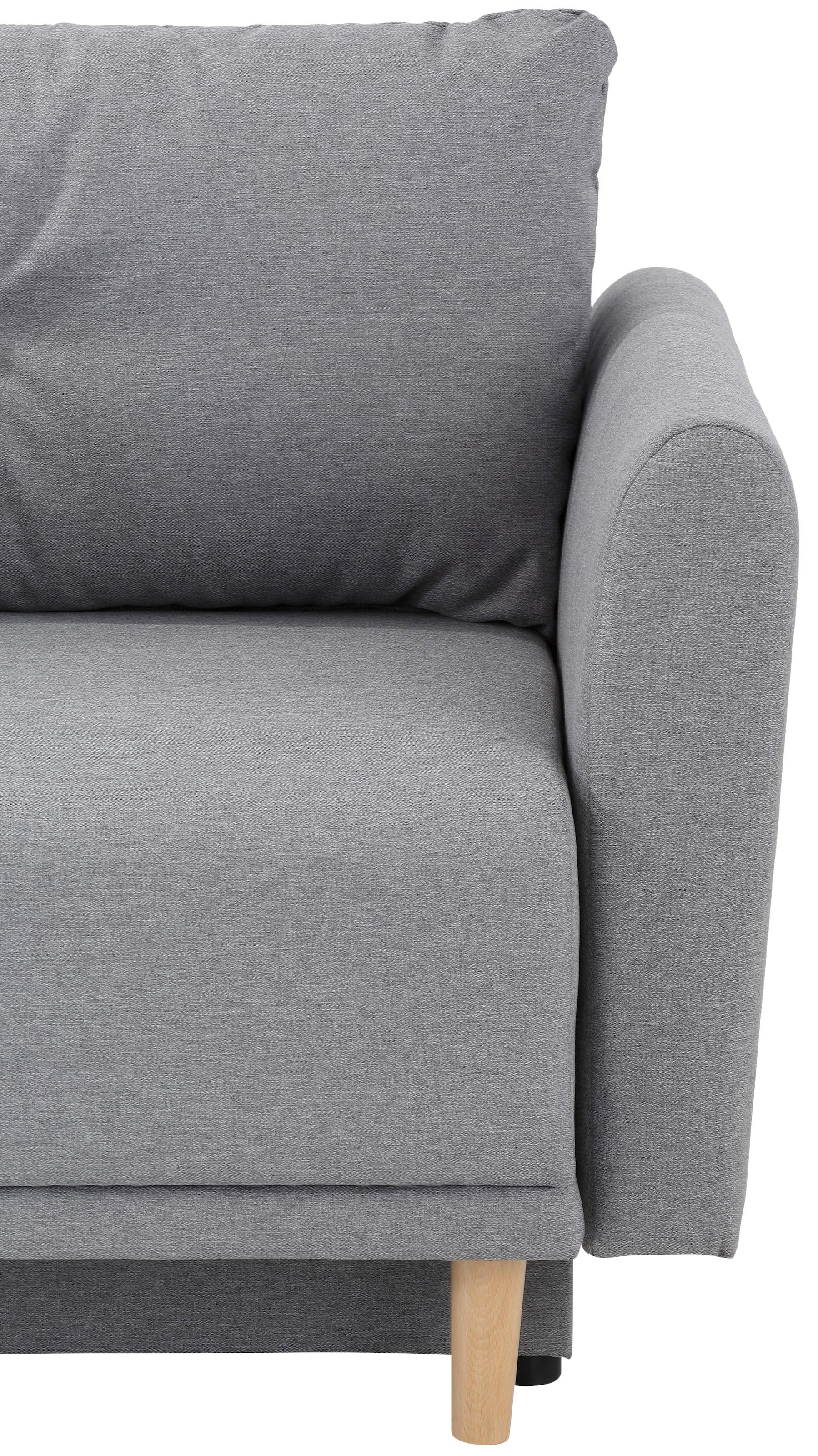 Home affaire Schlafsofa »Scandic, B: 219 cm, Liegel. 137x195 cm« Bettfunktion, Bettkasten & 2 Zierkissen, Federkern