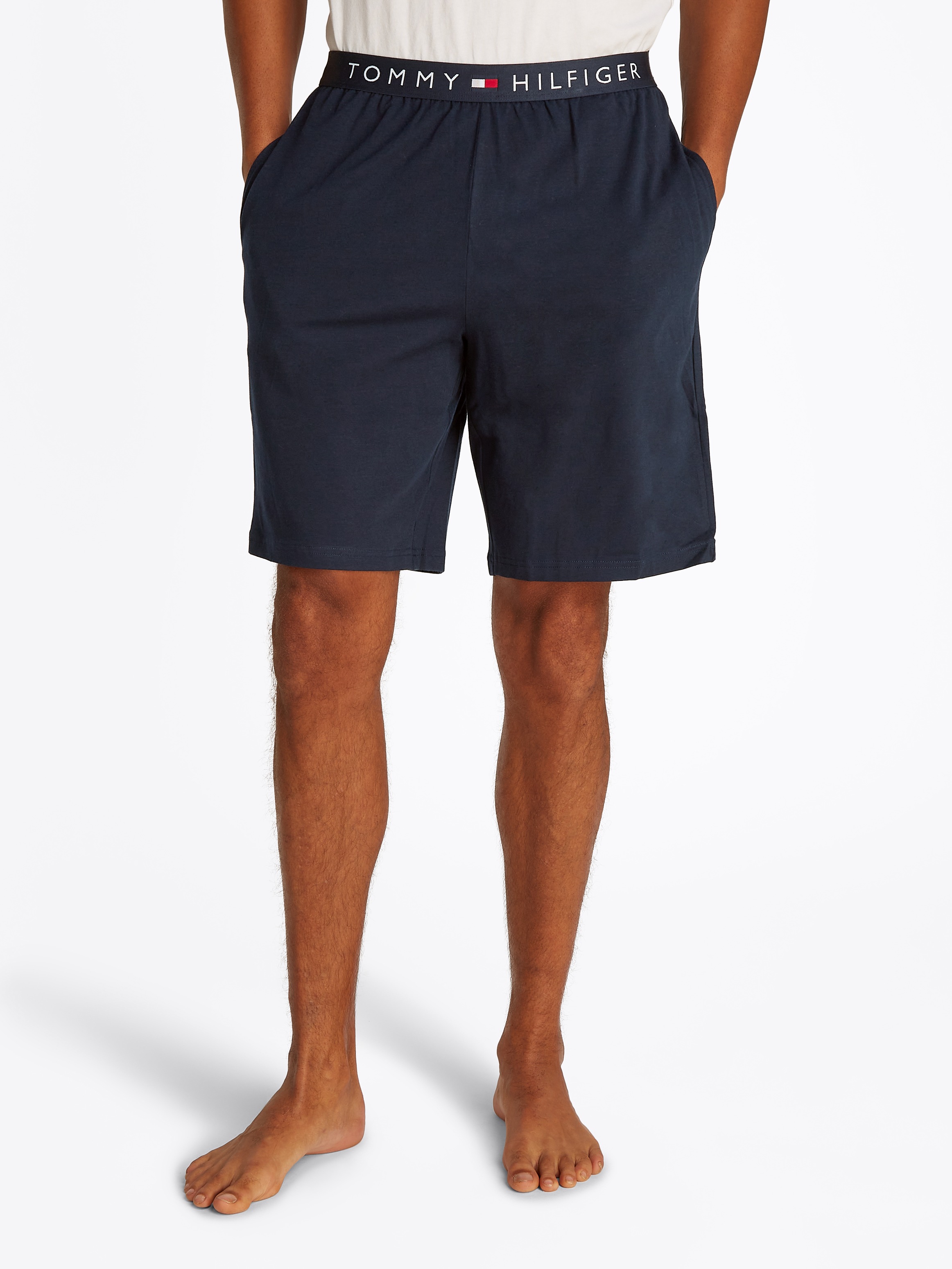 Tommy Hilfiger Underwear Pyjama »CN SS SHORT JERSEY SET«, (Set, 2 tlg., 2er), mit Logostickereien