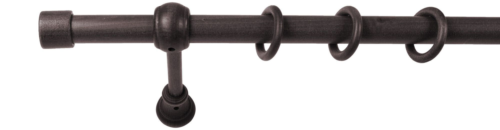 SN DECO GROUP Gardinenstange »Cafiro« 1 läufig-läufig Fixmaß 28 mm, Holz, verschiedene Längen und Farben, Komplettset