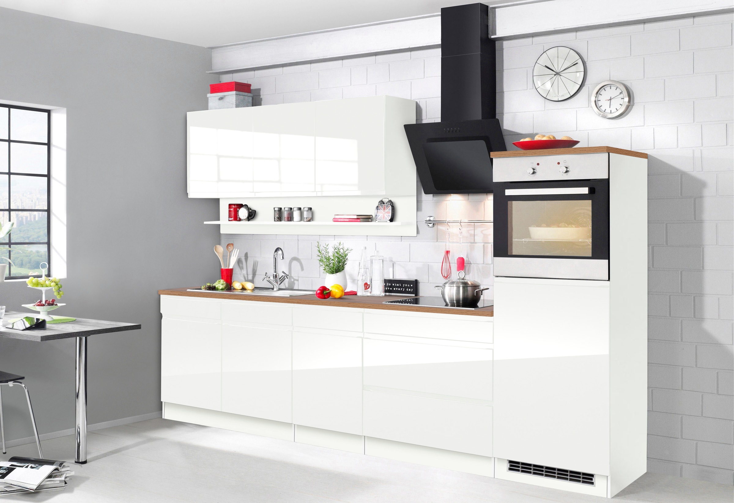 KOCHSTATION Küchenzeile »KS-Virginia« Breite 290 cm, wahlweise mit Induktionskochfeld