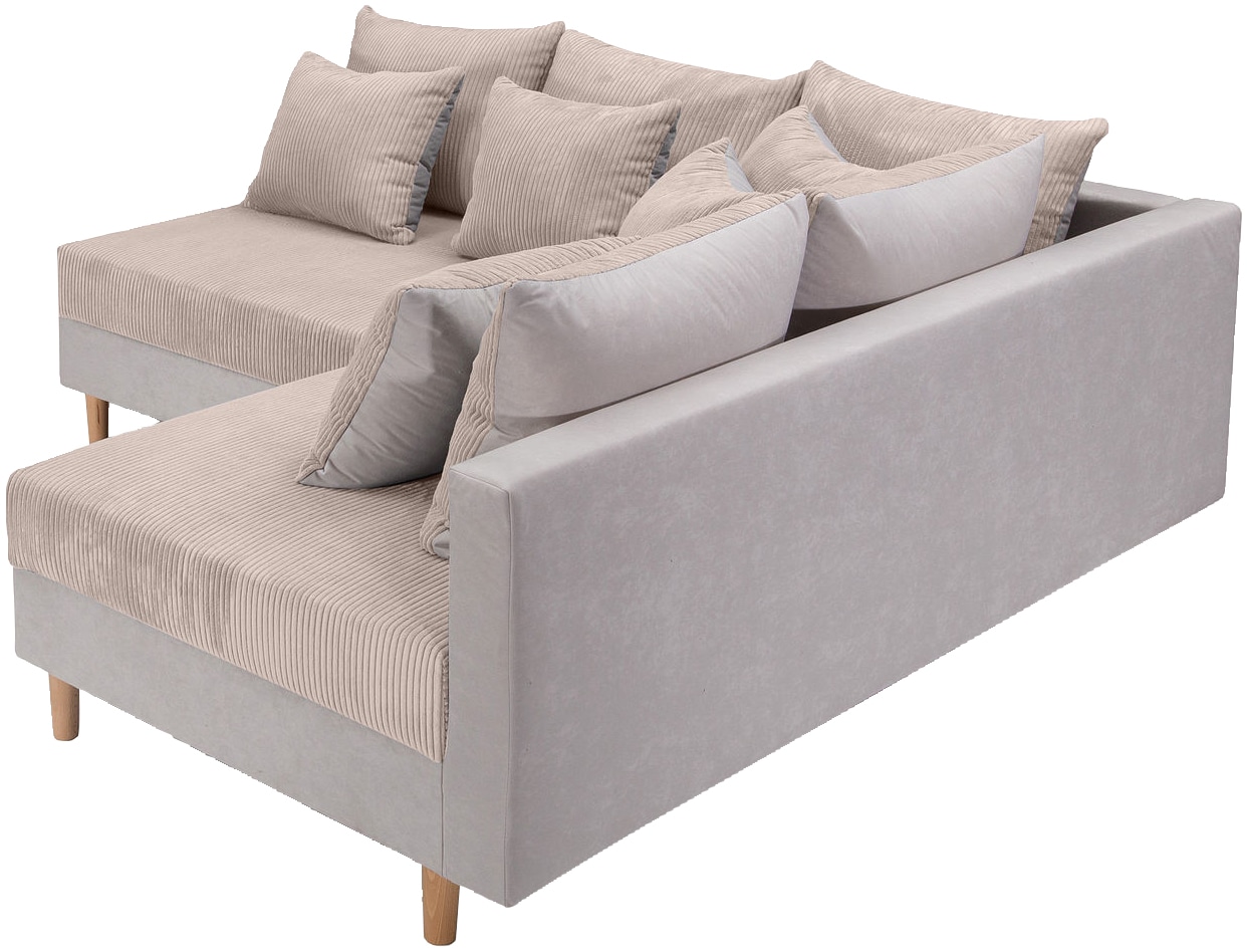 COLLECTION AB Ecksofa »L-Form«, Ecksofa,Ottomane rechte Seite montierbar,Komfortablen bonnelfederkern