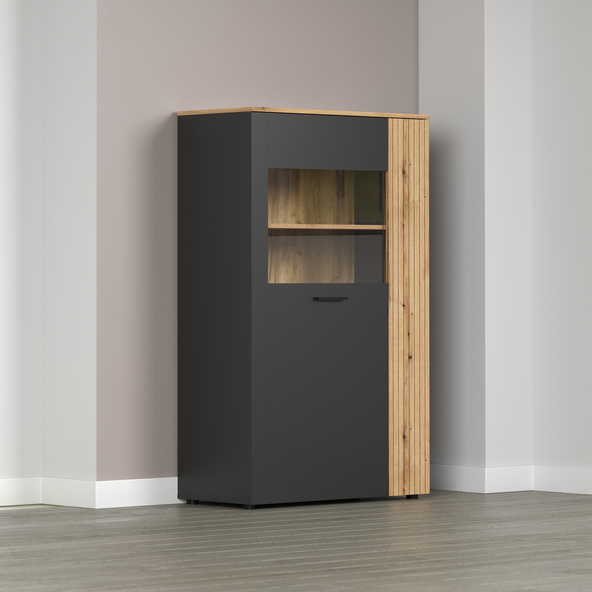 INOSIGN Highboard »Estepona«, (1 St.), Highboard mit 2 Türen - (B/T/H) 90/42/146 cm