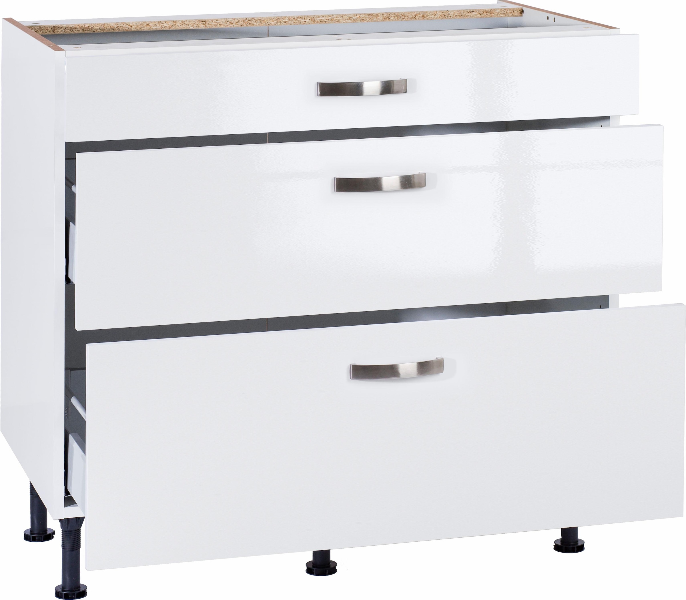 KOCHSTATION Unterschrank »KS-Cara« Breite 90 cm, mit Vollauszügen und Soft-Close-Funktion