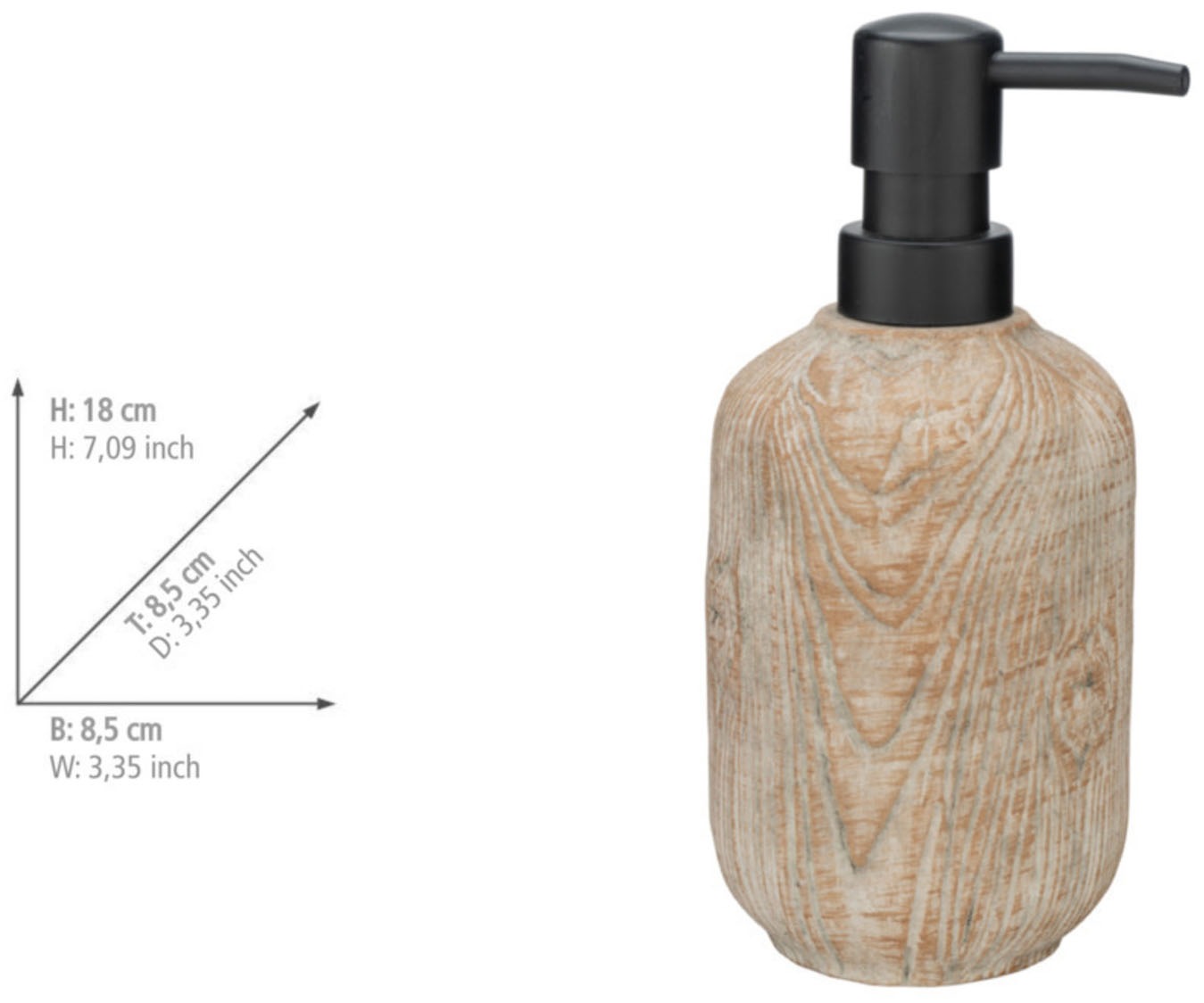 WENKO Badaccessoire-Set »Florio« bestehend aus Seifenspender, WC-Garnitur, Zahnputzbecher in Holz-Optik