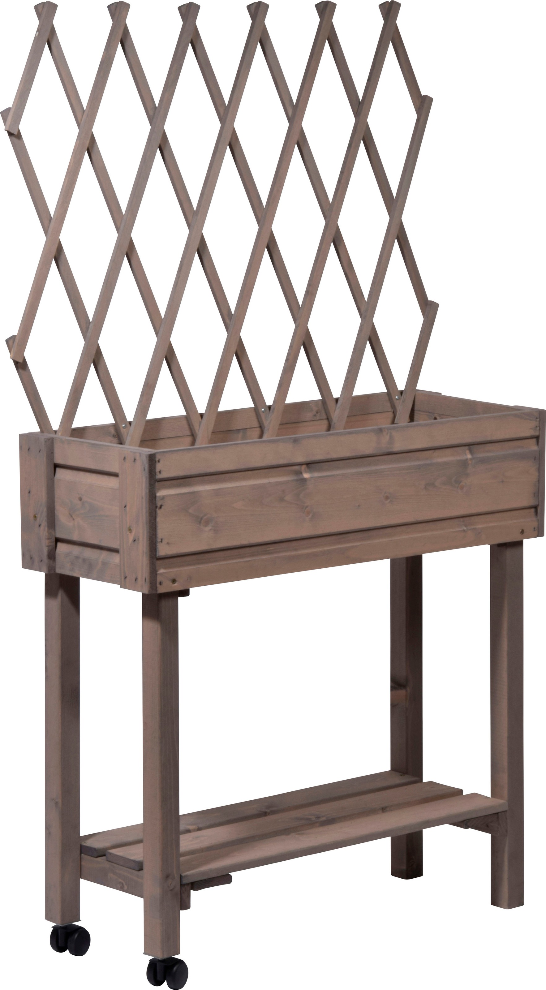 dobar Hochbeet, rollbar, mit Rankgitter, grau