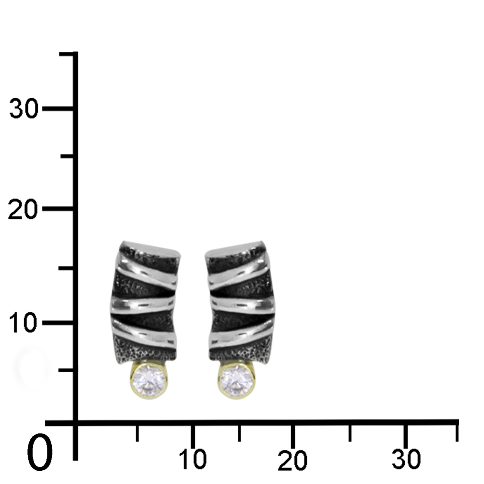 OSTSEE-SCHMUCK Paar Ohrstecker »- Emilia - Silber 925/000 & Gold 585/000 - Zirkonia«