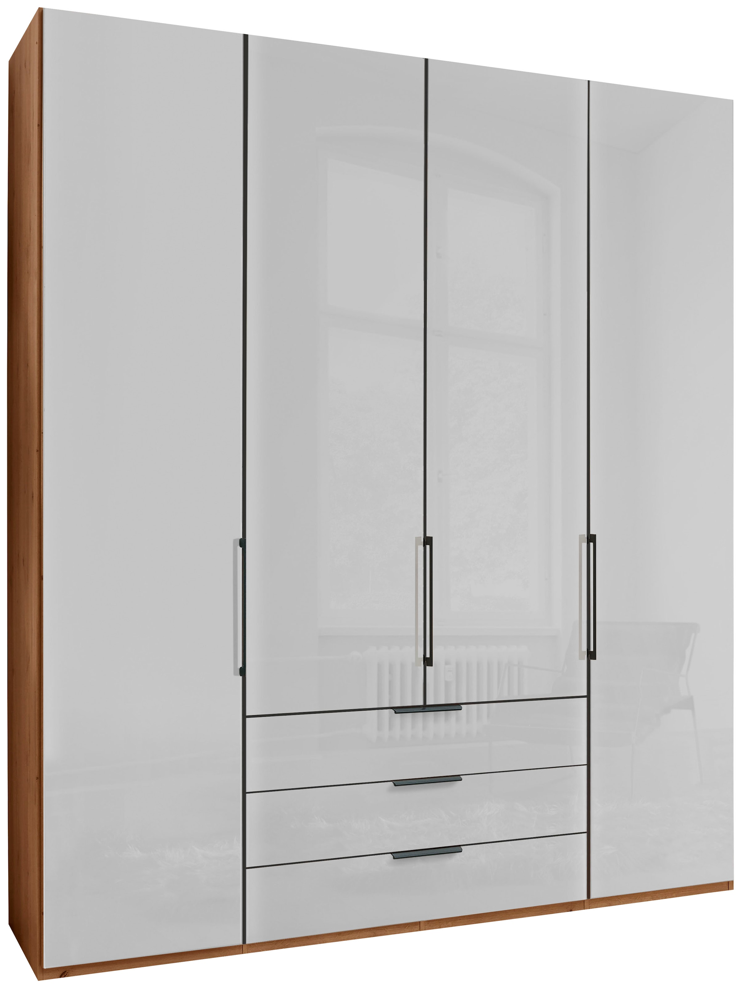 WIEMANN Falttürenschrank »Monaco« mit Glasfront sowie hochwertigen Beschlägen