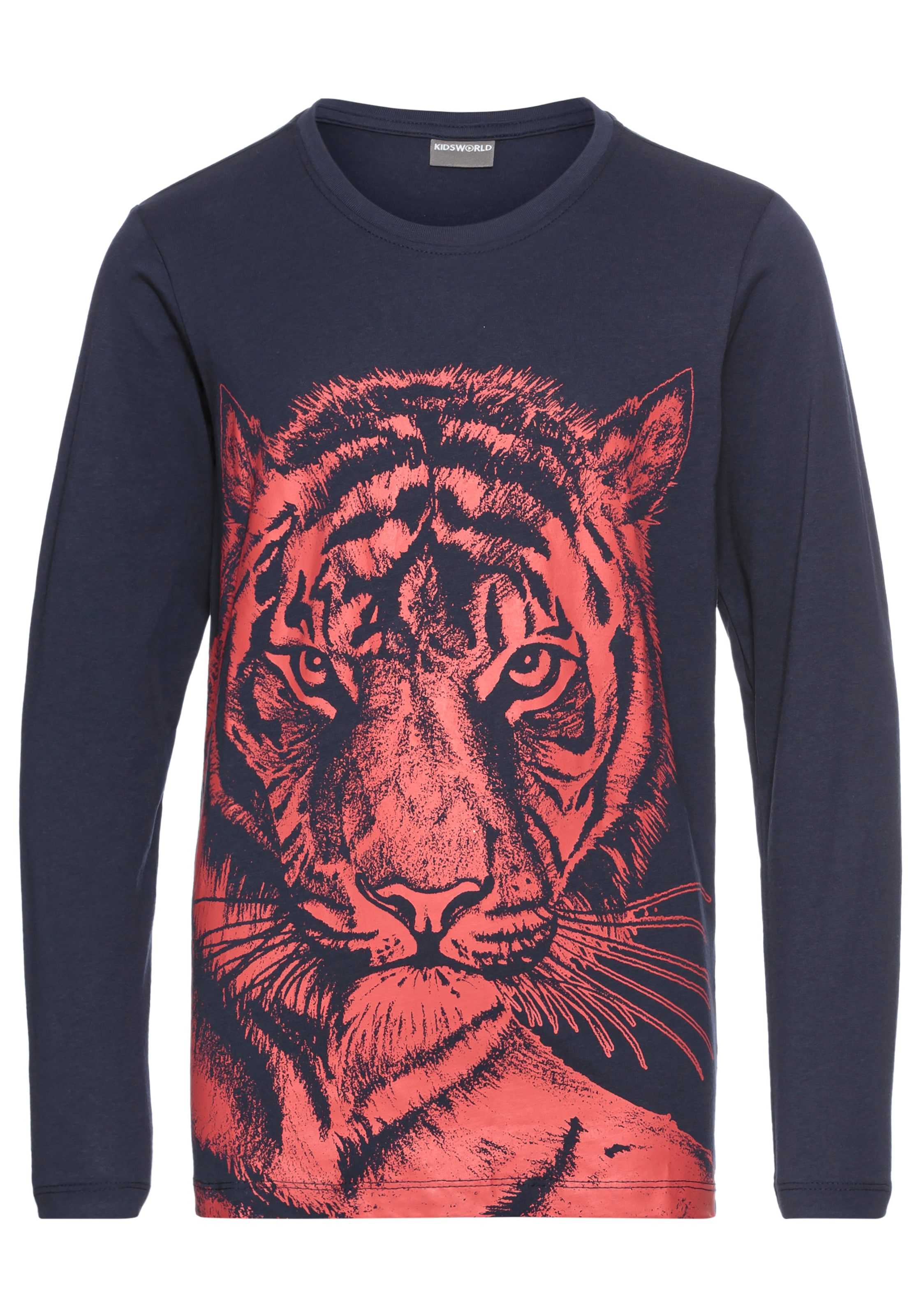 KIDSWORLD Langarmshirt »NEON TIGER«, Langarm, Basic-Passform, mit trendigem Druck, Rundhalsausschnitt