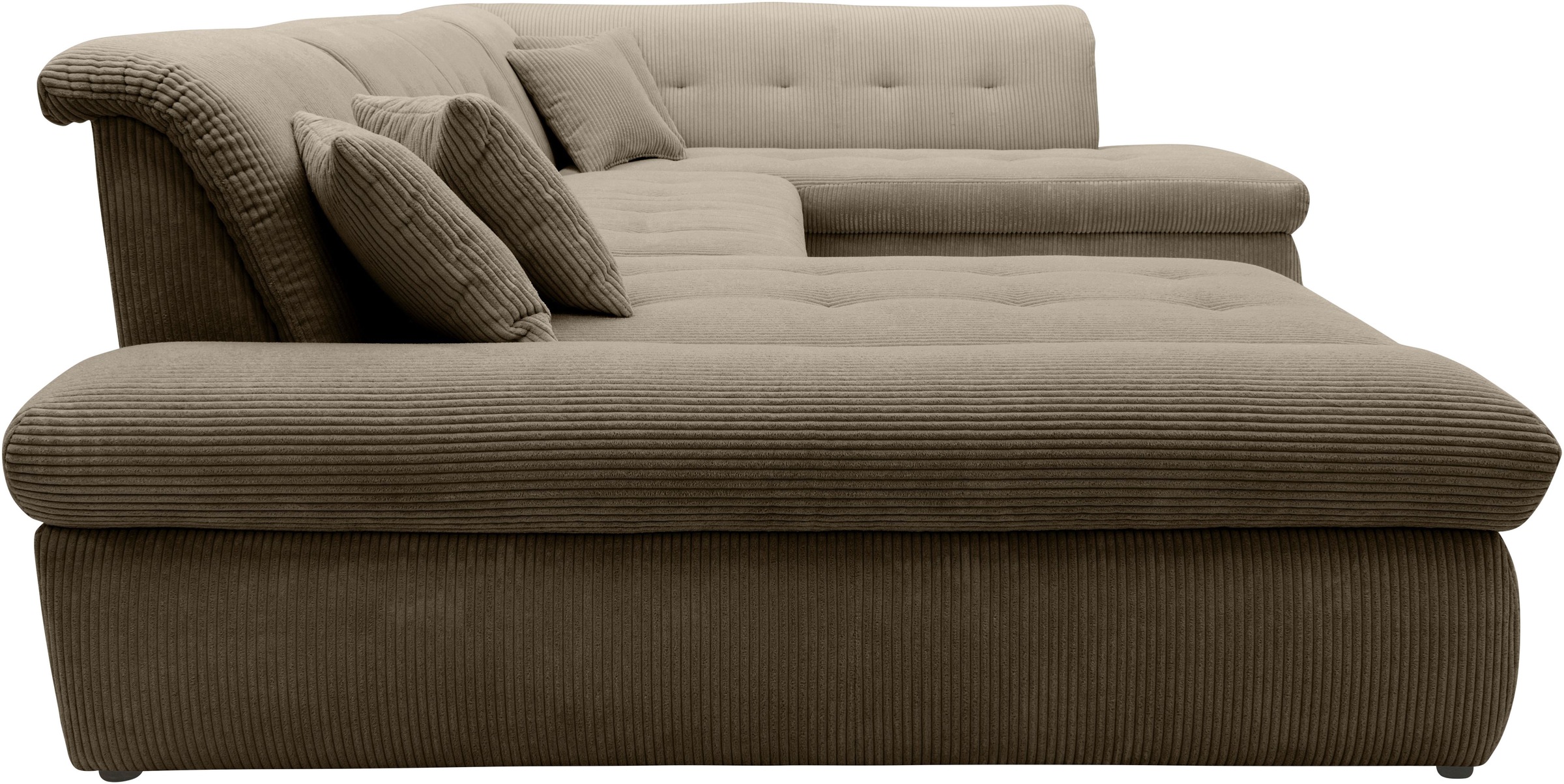 DOMO collection Wohnlandschaft »Moric U-Form auch in Cord«, im XXL-Format, wahlweise mit Bettfunktion und Armlehnenverstellung