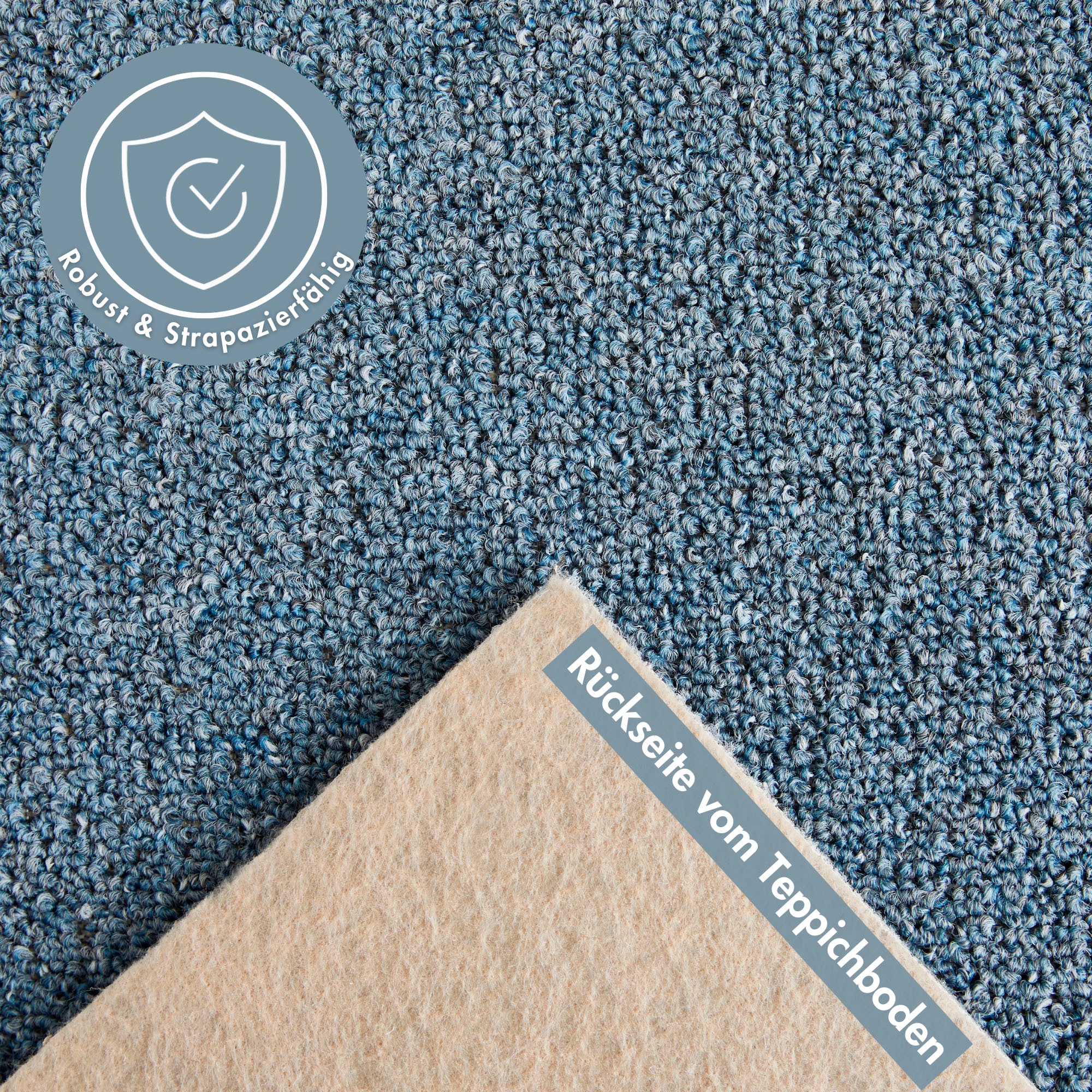 Andiamo Teppichboden »Luton, Feinschlinge, Made in Netherlands«, rechteckig, 6 mm Höhe, meliert, Breite 400 cm oder 500 cm, strapazierfähig & pflegeleicht