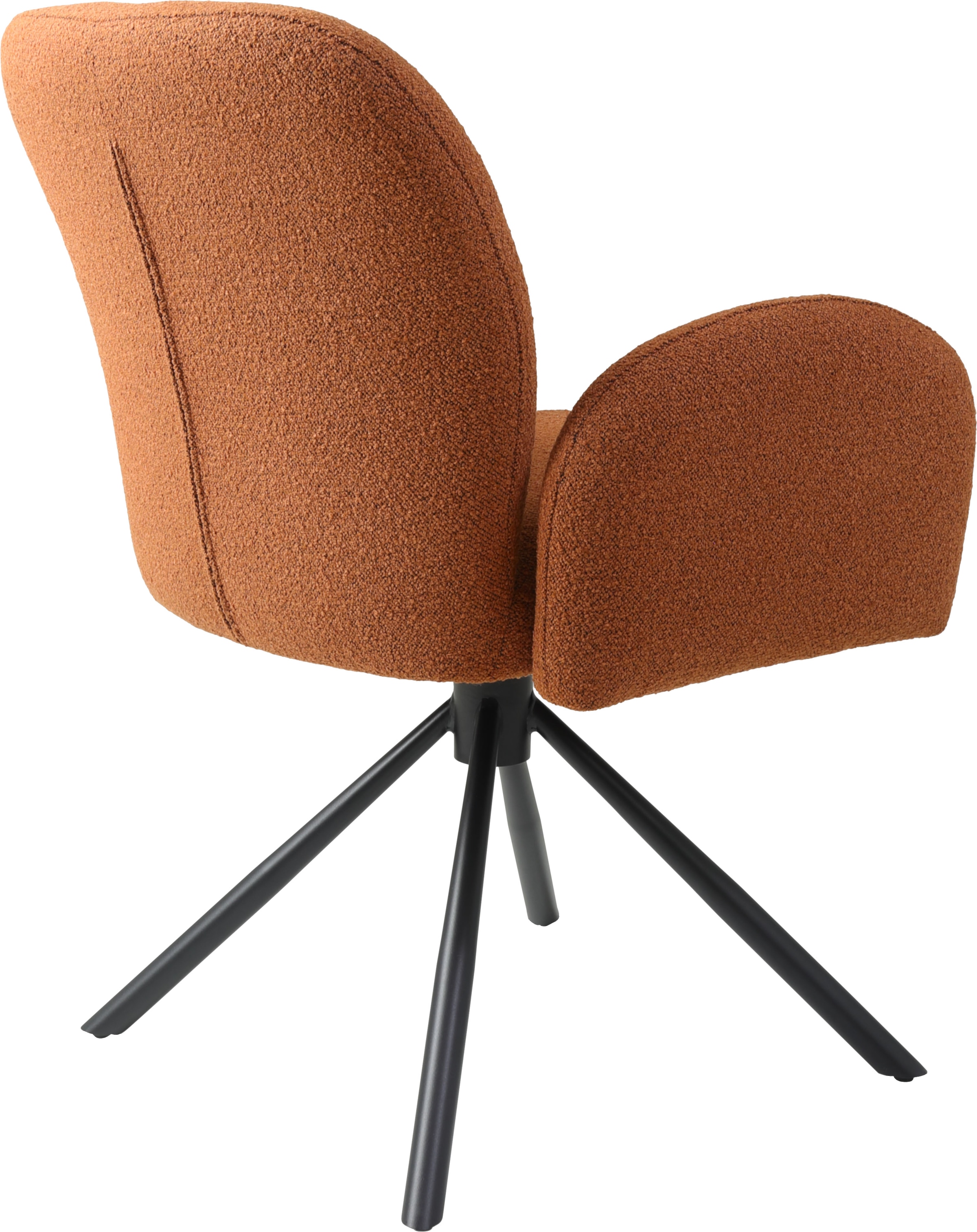 TOM TAILOR HOME Armlehnstuhl »PEBBLE ARMCHAIR«, (Set), 2 St., Webstoff Bouclé, Esszimmerstuhl, mit Armlehnen, 4-Fußgestell, 140 kg belastbar, drehbar