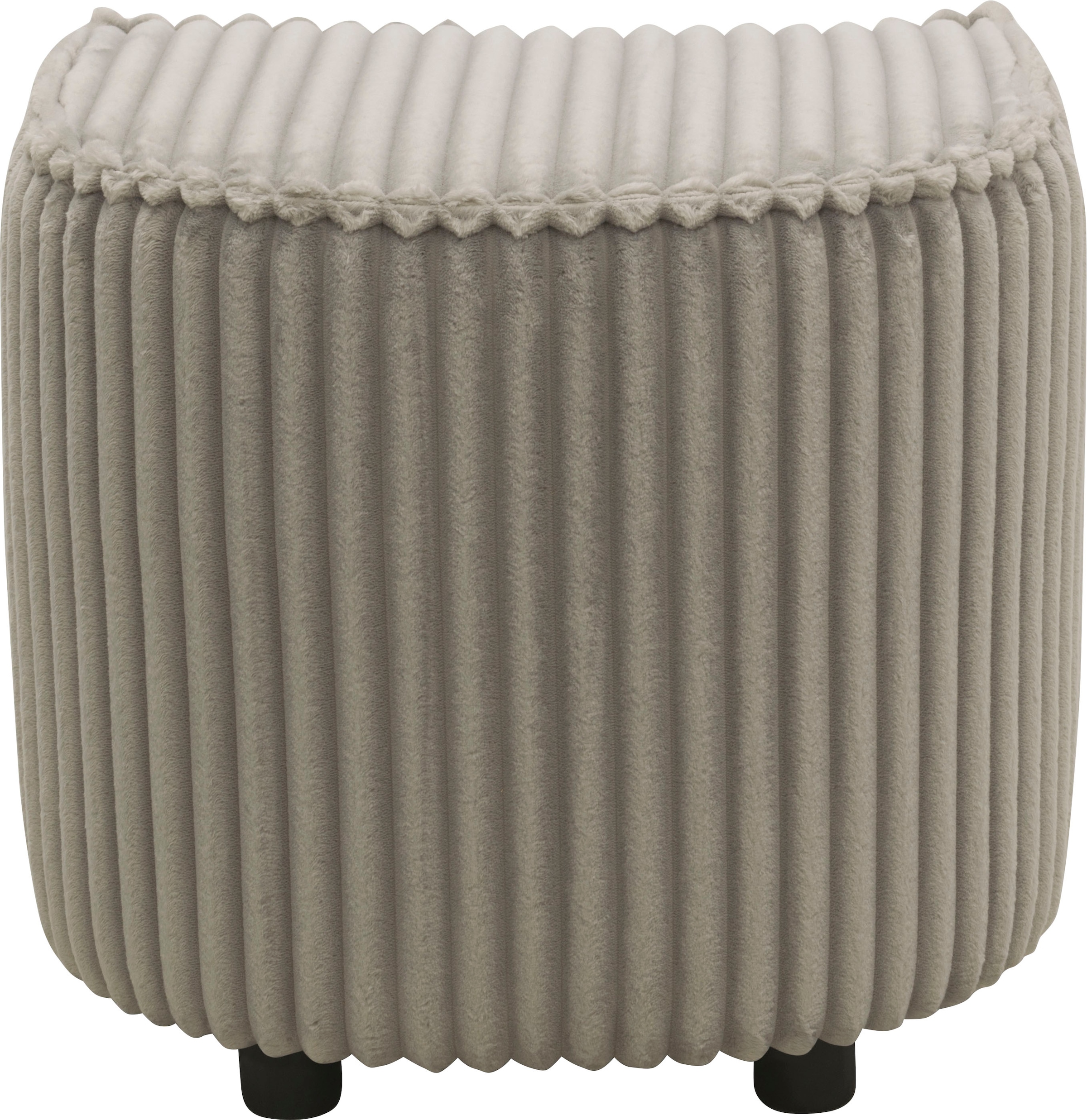 INOSIGN Polsterhocker »AMECA, Hocker, Fußhocker 52 x 47 x 46 cm (BxTxH)«, (1 St.), mit Mega-Cordstoff, sichelförmig