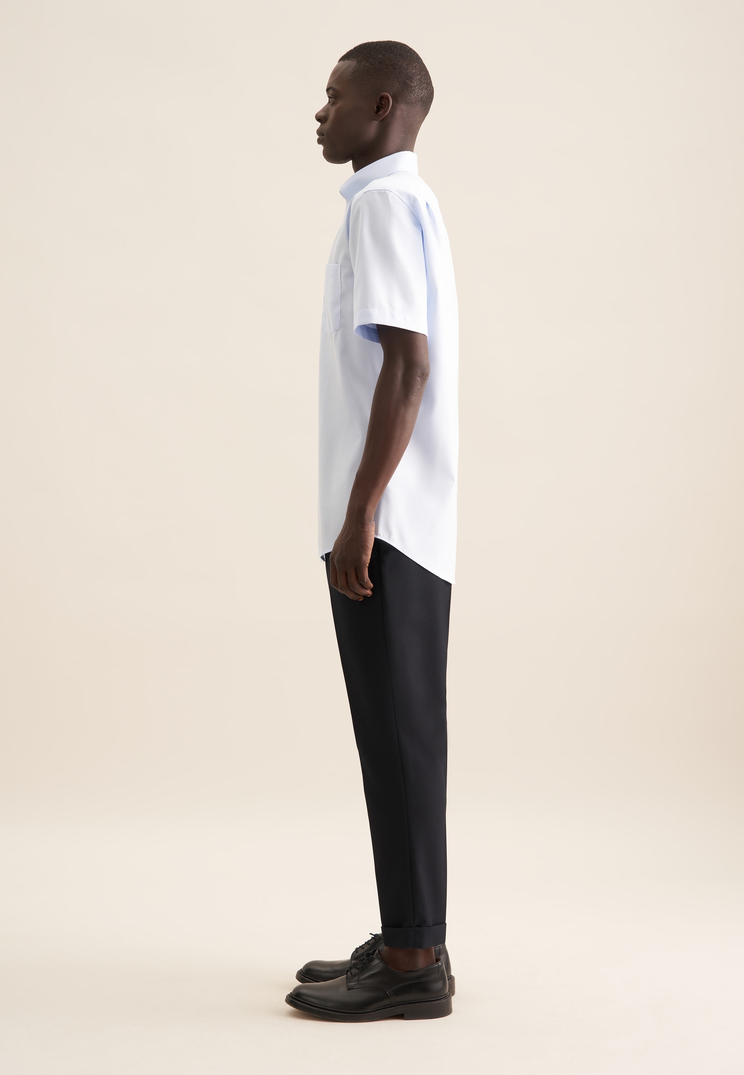 seidensticker Businesshemd »Comfort«, Comfort Kurzarm Button-Down-Kragen Struktur