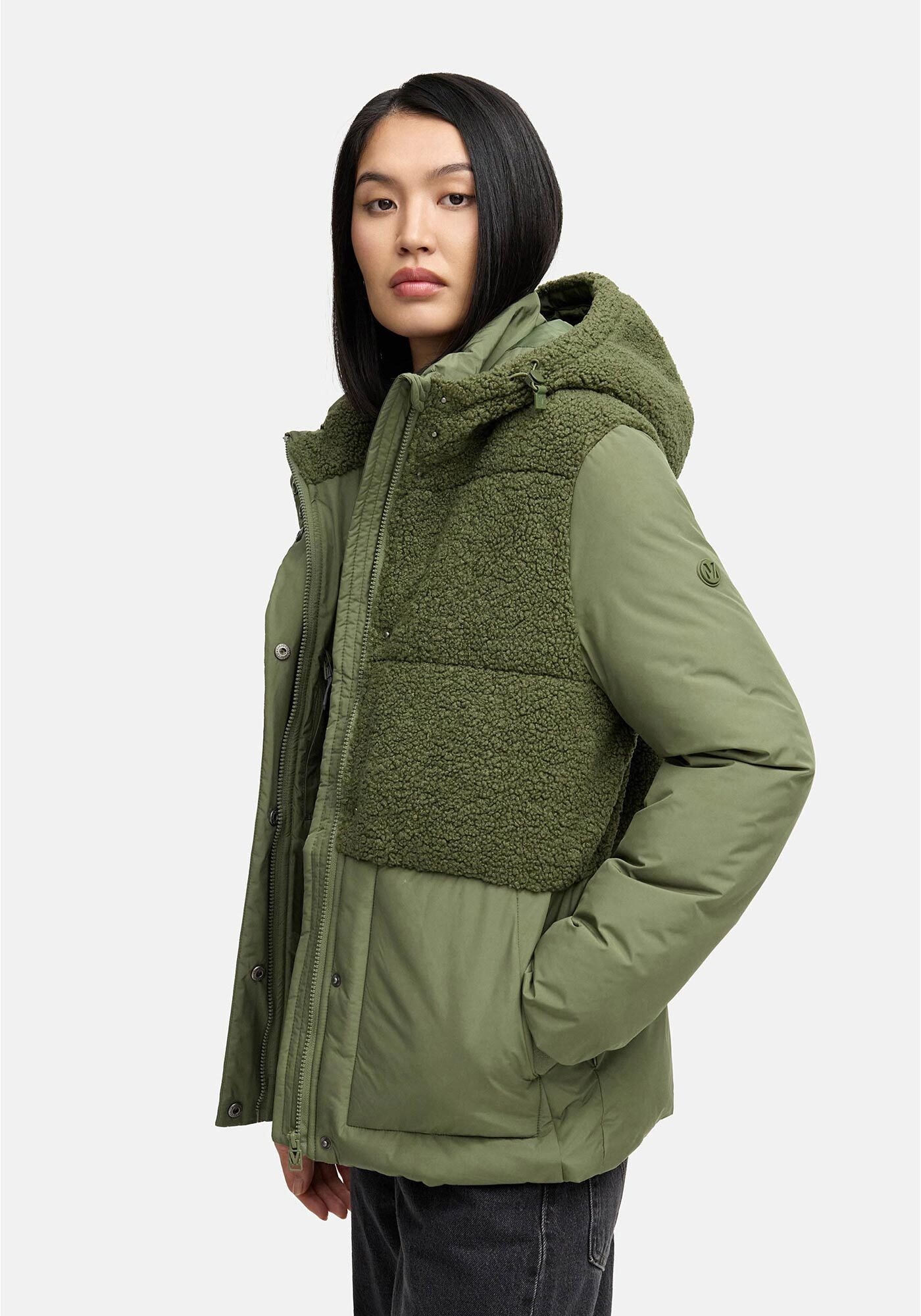 Marikoo Winterjacke »Marikoo Sheeta Damen Herbst Winter Teddyfell Jacke gefüttert N095«