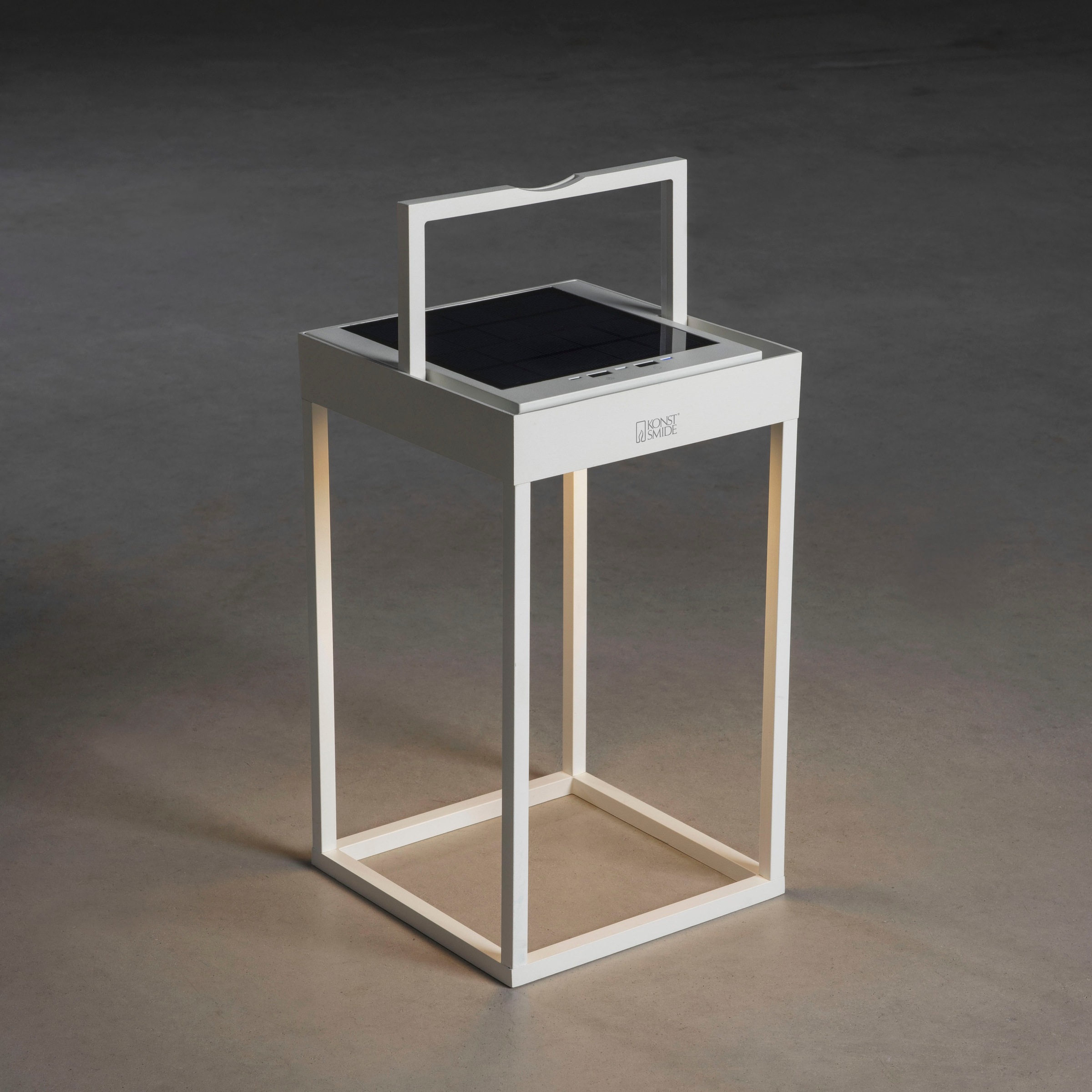 Konstsmide LED Laterne »Portofino« LED-Modul 2 Stk. Warmweiß Portofino LED Solar/USB-Laterne in weiß, Größe Höhe: 30 cm