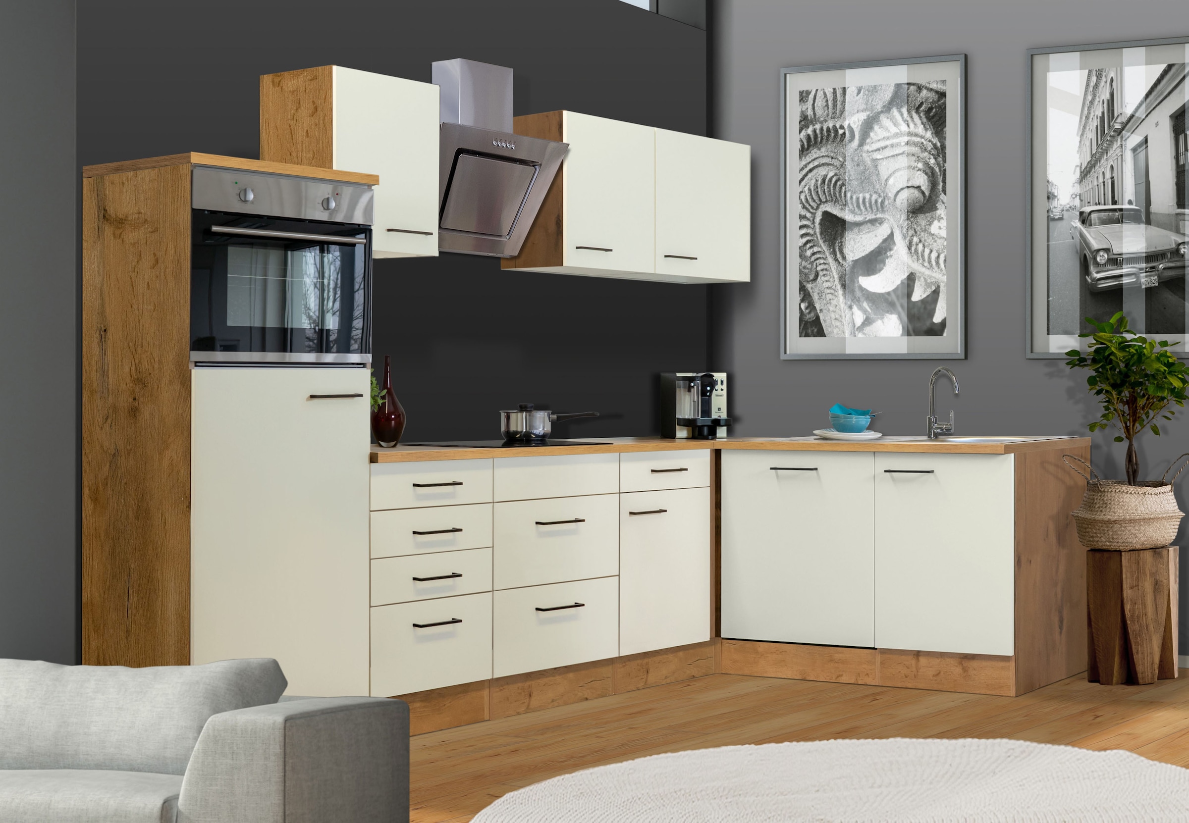 Flex-Well Küchenzeile »Vintea« wahlweise mit E-Geräten, Gesamtbreite 280x170 cm