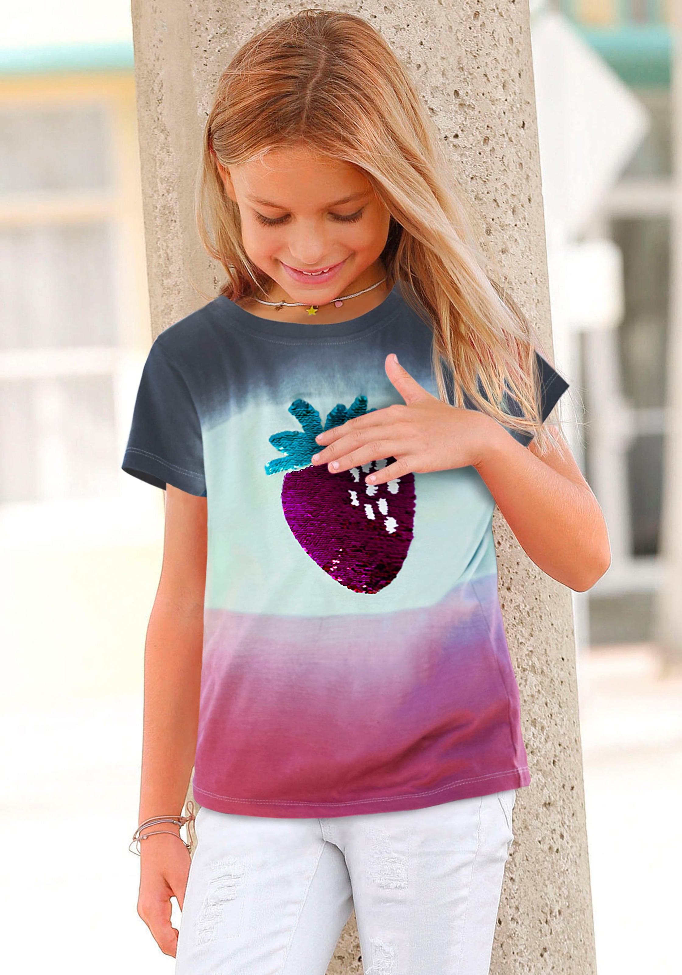 KIDSWORLD T-Shirt, mit Wendepailletten OTTO Farbverlauf bei & bestellen