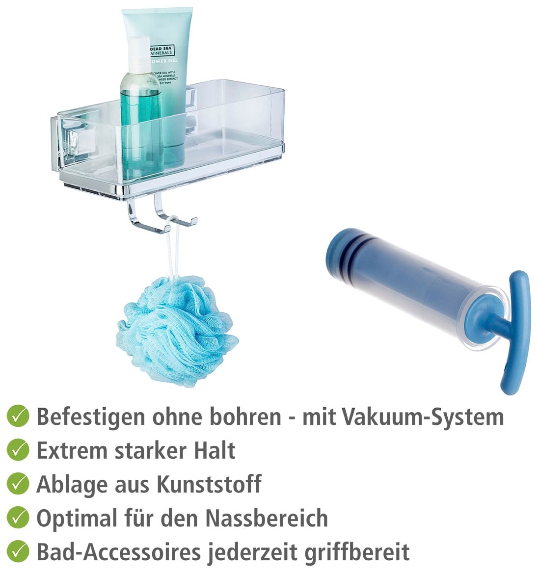 WENKO Duschablage »Vacuum-Loc«, 1 Ablage online bestellen