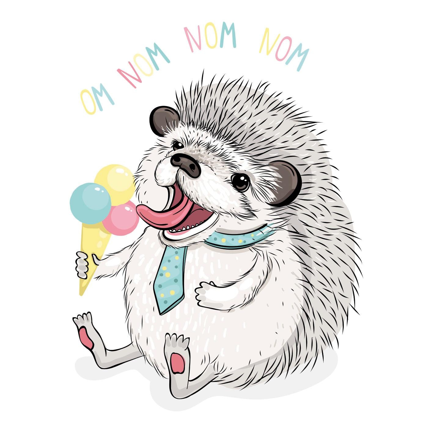 queence Dekokissen »»Nom Nom«« mit kleinem Igel, Kissenhülle ohne Füllung, 1 Stück