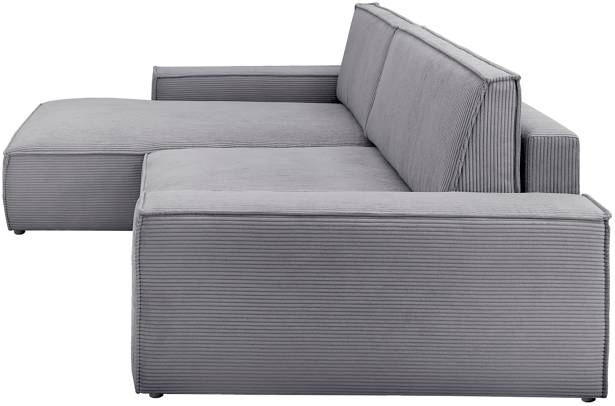 Home affaire Ecksofa »NEU: SHERWOODL XXL 284, Big-Sofa L-Form, tiefe Sitzfläche 95 cm, Cord,«, Leinenoptik, Recamiere rechts/links, auch als Schlafsofa stellbar