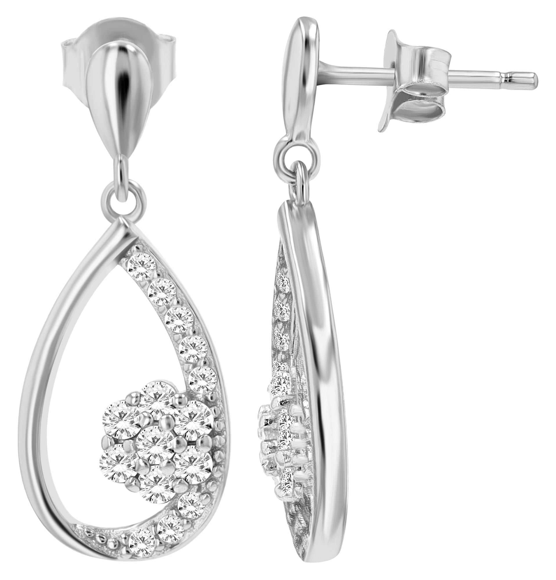 Adelia´s Paar Ohrhänger »Damen Ohrringe ¿ Ohrhänger aus 925 Silber mit Zirkonia«