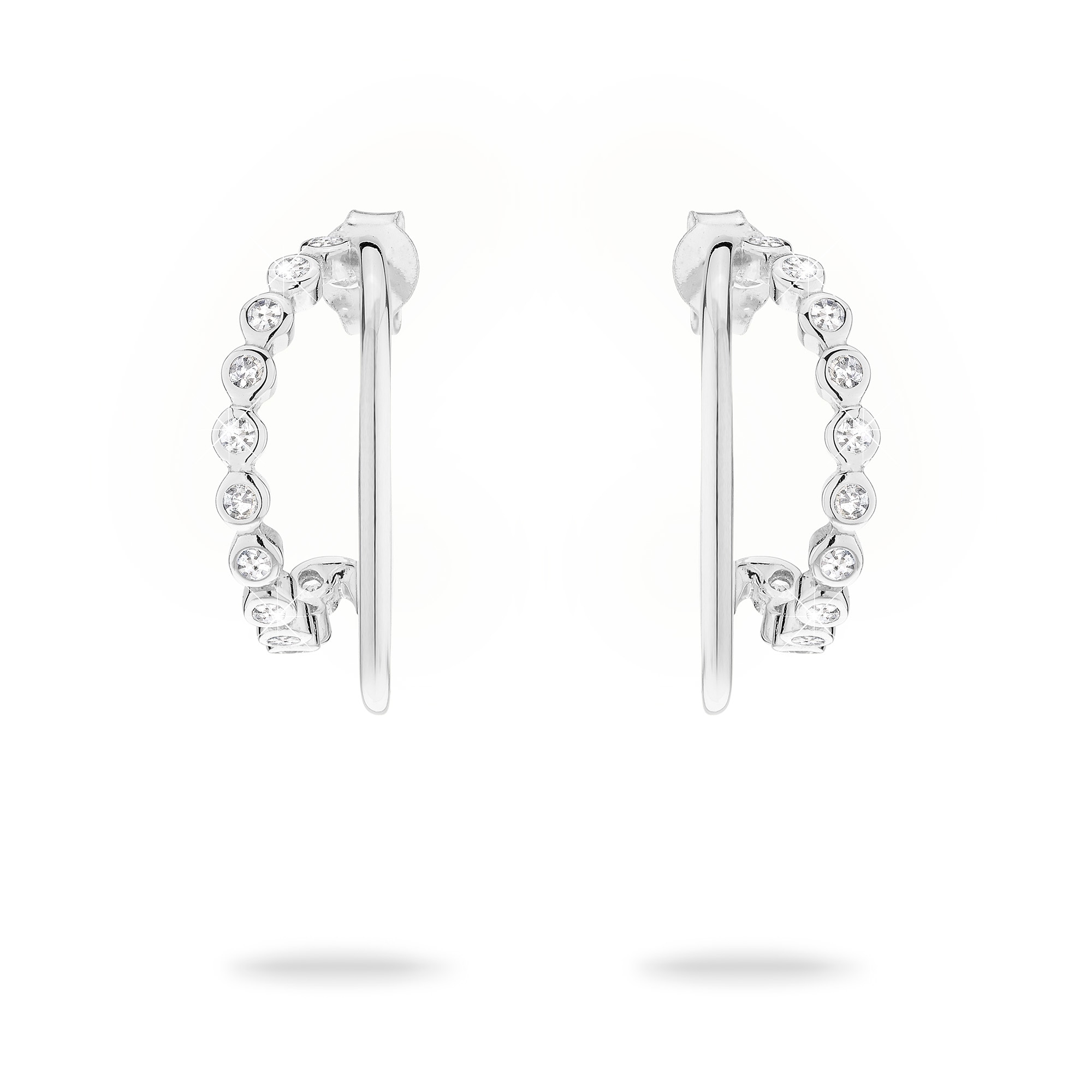 Tamaris Paar Creolen »Schmuck Geschenk Silber 925 Ohrringe Tiny Glimmer« mit Zirkonia (synth.)