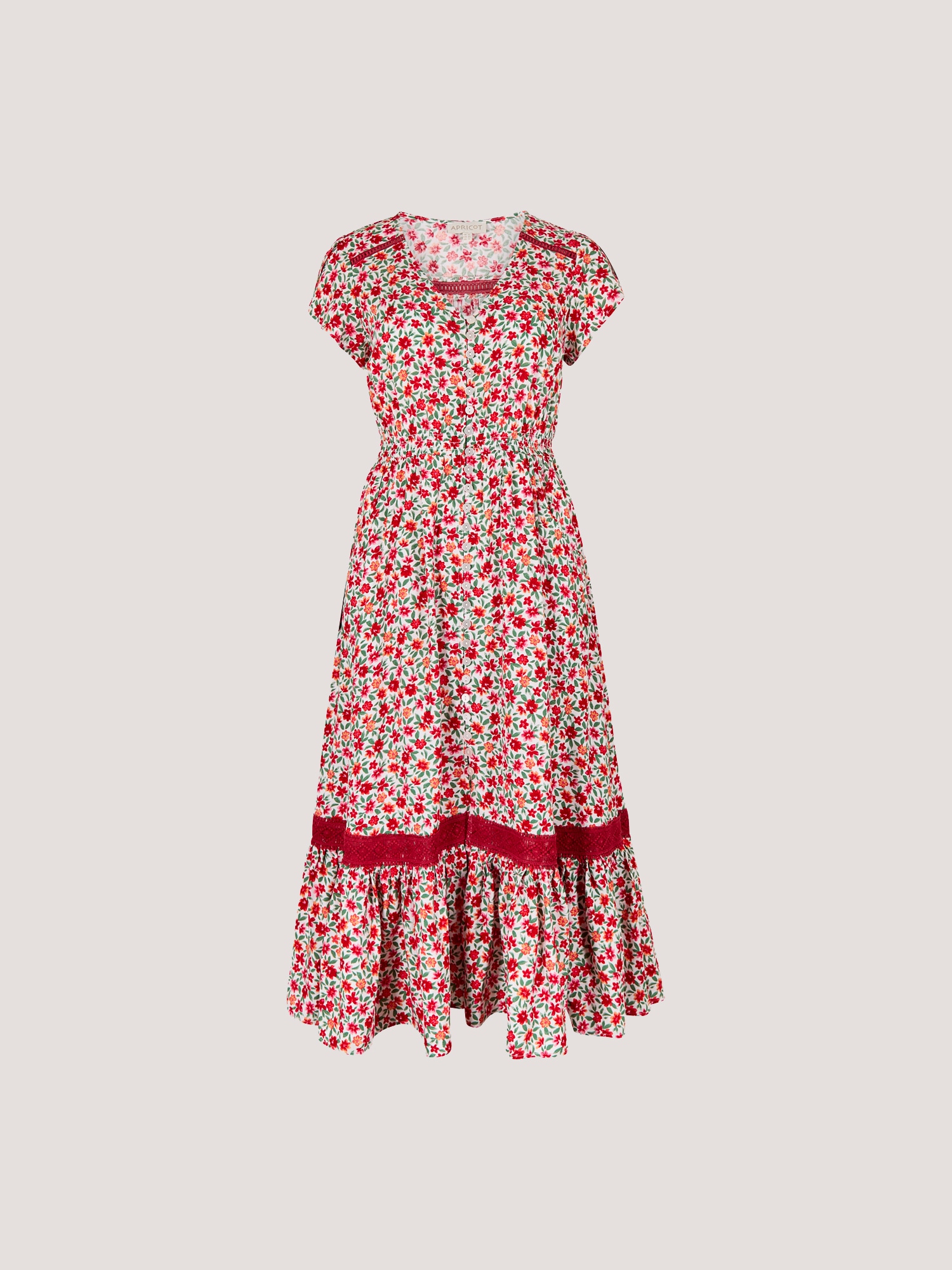 Apricot Midikleid »Midikleid« mit Volant und Spitze