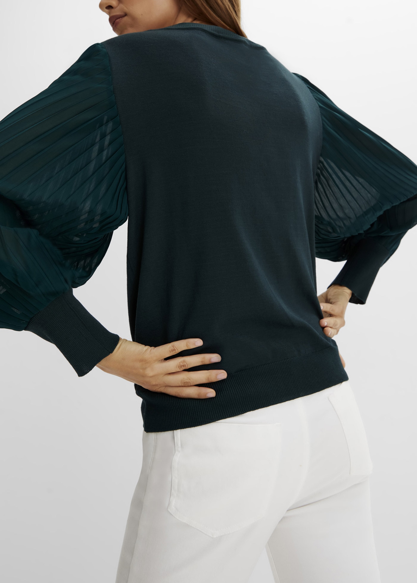 bonprix Strickpullover »Feinstrickpullover aus fließendem Viskose-Mix« aus Viskose-Mix, Loose fit, mit extravaganter Ärmelform