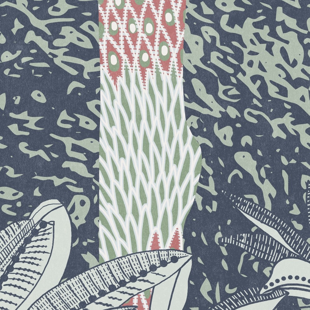Komar Fototapete »Vlies Fototapete - Patterned Palms - Größe 400 x 250 cm« Motiv | bedruckt glatt