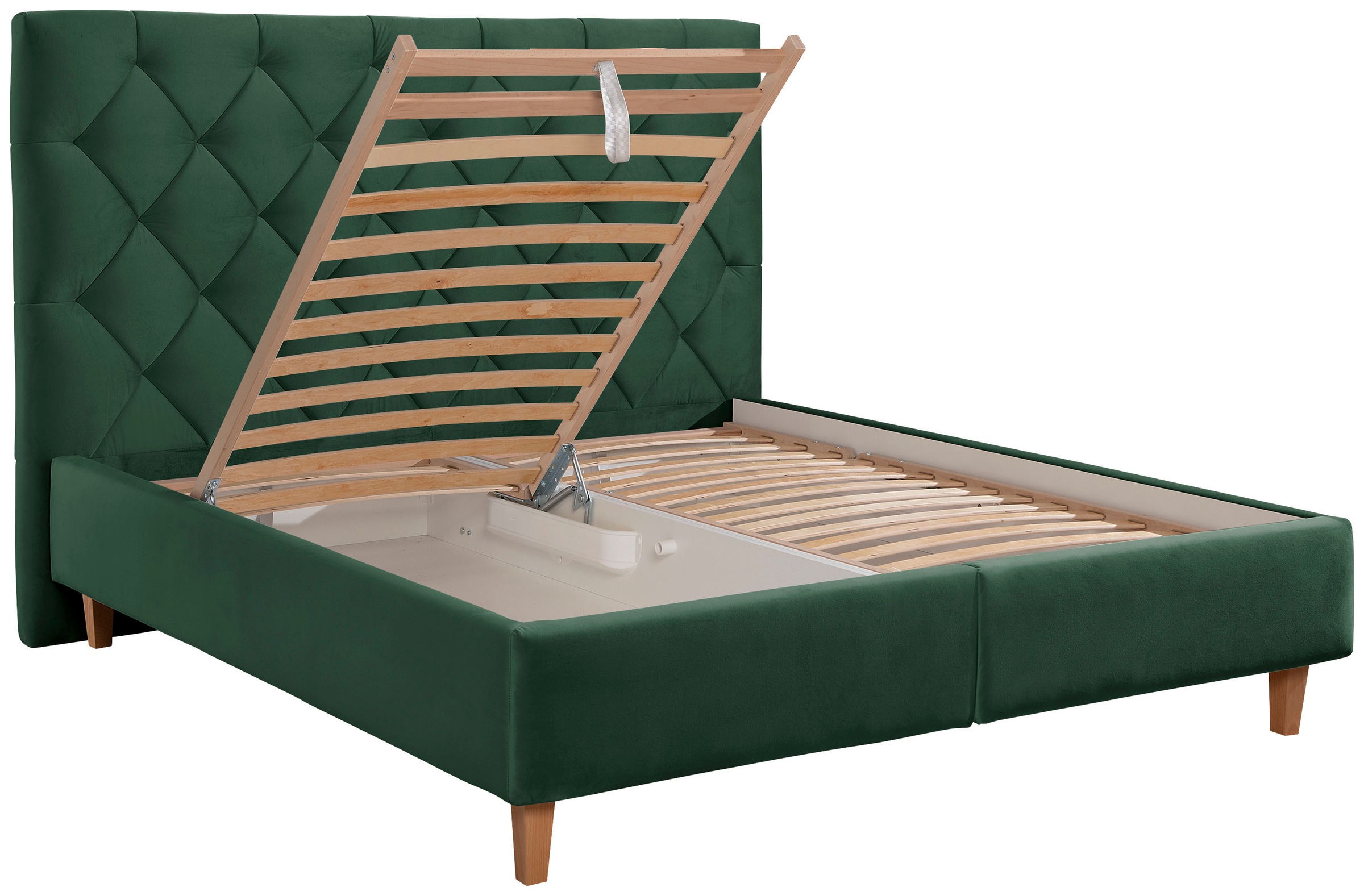 Home affaire Polsterbett »Sunley 140«, Kreuzsteppung, Kopfteilhöhe 142 cm, ohne oder mit Matratze/Lattenrost