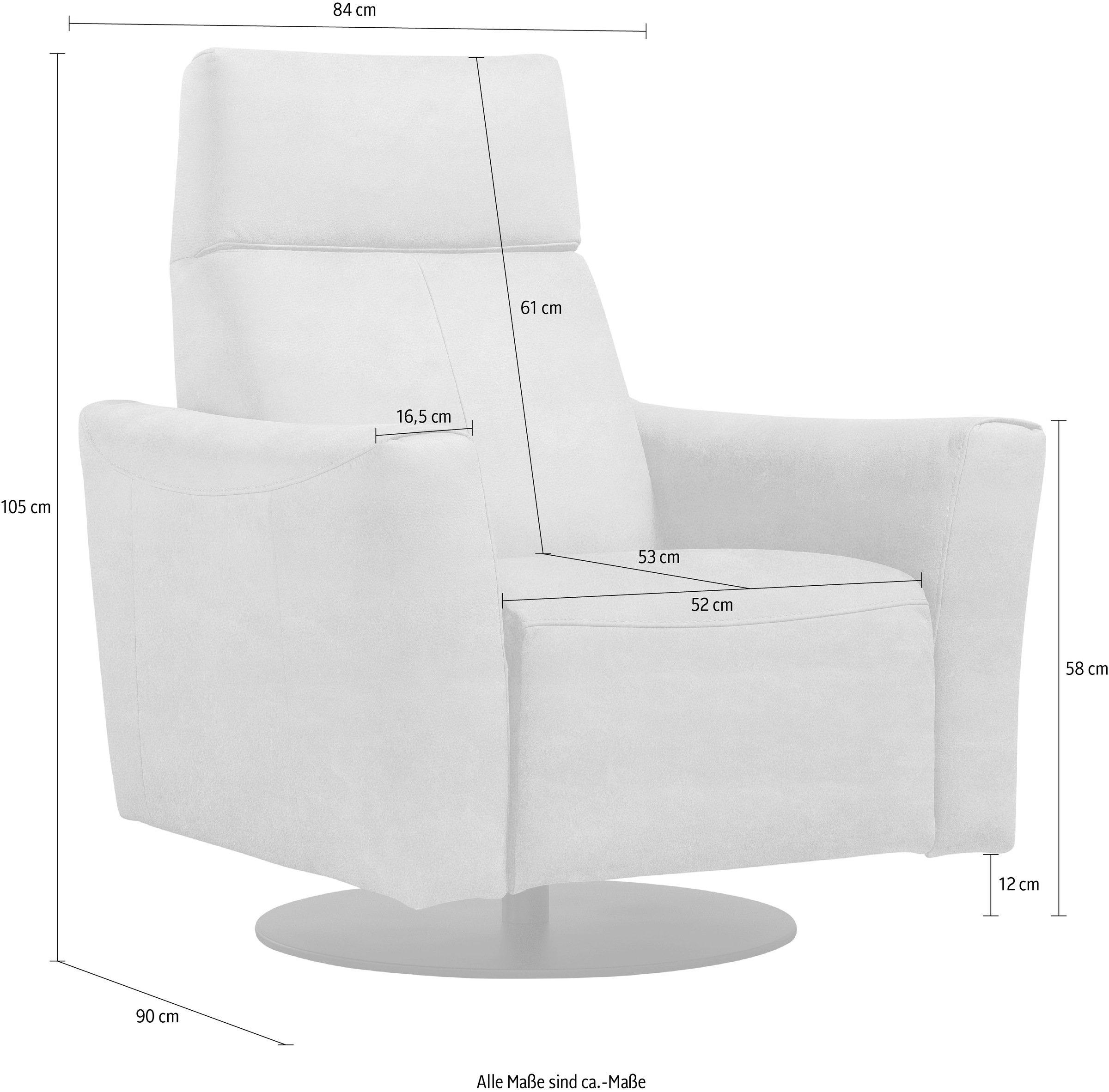 Egoitaliano Sessel »Blues Designsessel, Loungesessel, Breite 84cm, bequem und elegant« drehbar, inkl. manuelle Relaxfunktion durch Push-Back-Mechanismus
