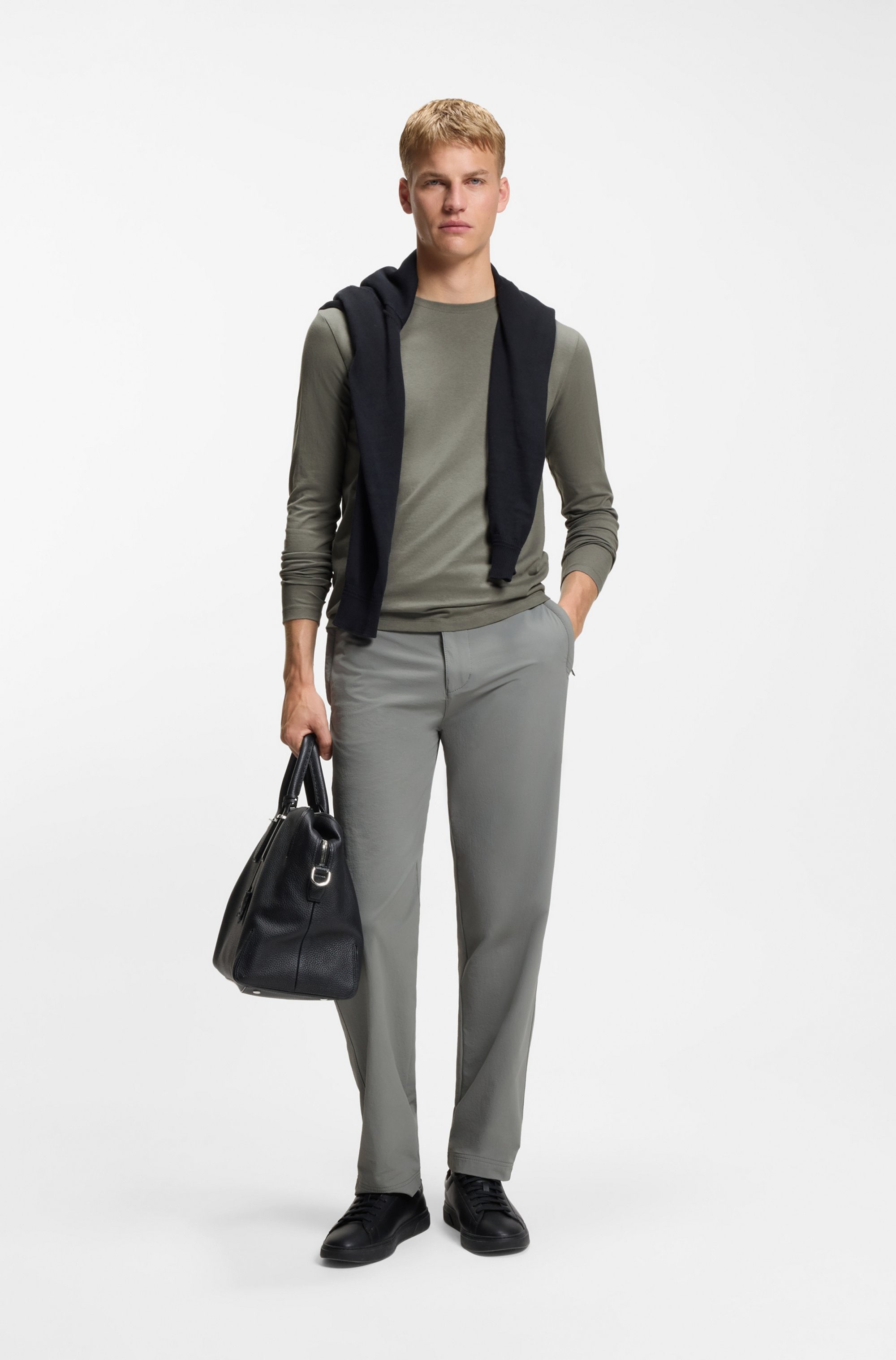 BOSS ORANGE Langarmshirt »Tacks« mit Markenlogo auf der Brust