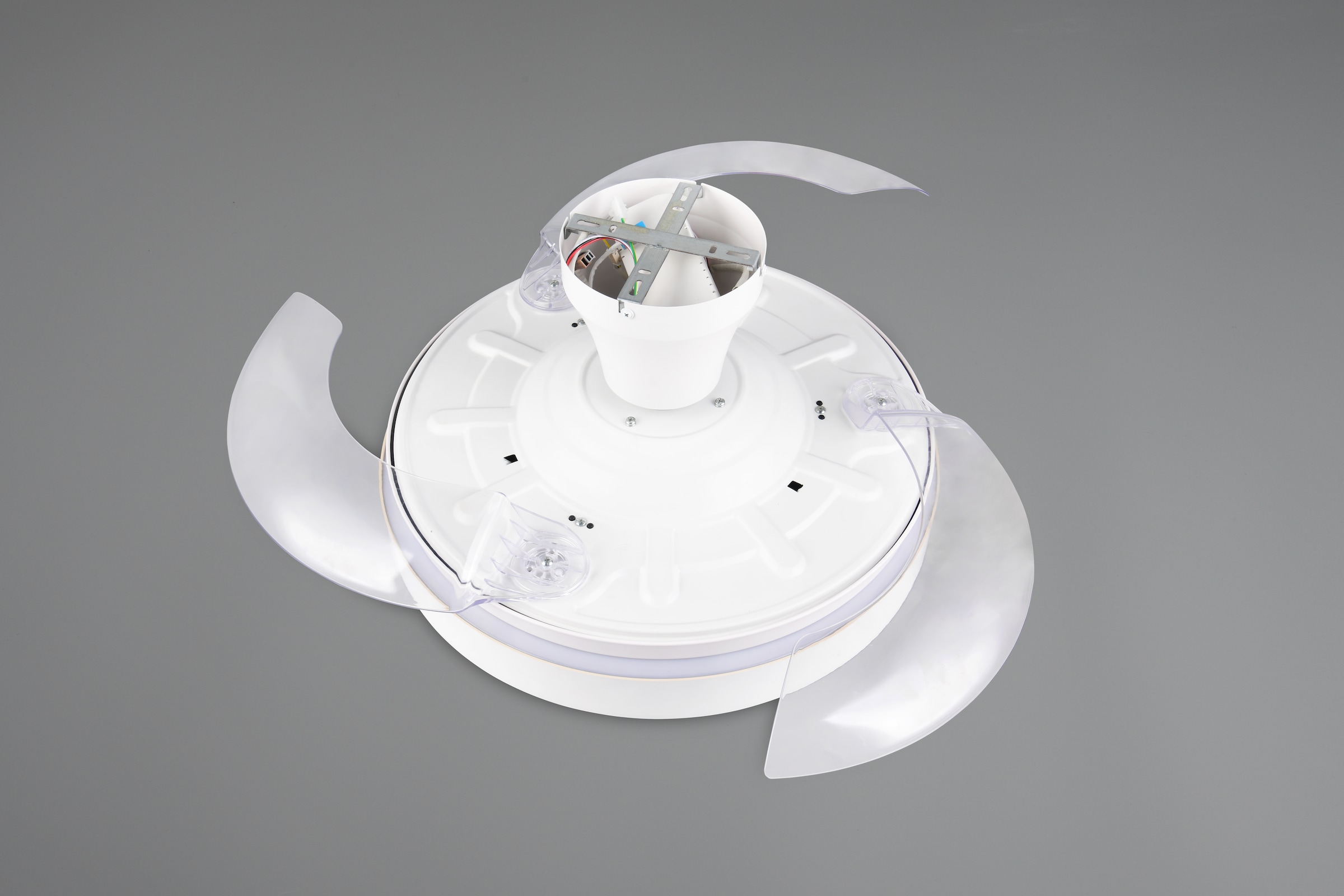 REALITY Leuchten LED Deckenleuchte »VANSBRO mit Ventilator, Deckenventilator mit ausklappbaren Flügeln 30W« LED-Board 1 Stk. Farbwechsler | warmweiß - kaltweiß Ø 49-106 cm (aufgeklappt), 6 Stufen, LED 32W CCT dimmbar Timer Fernb.