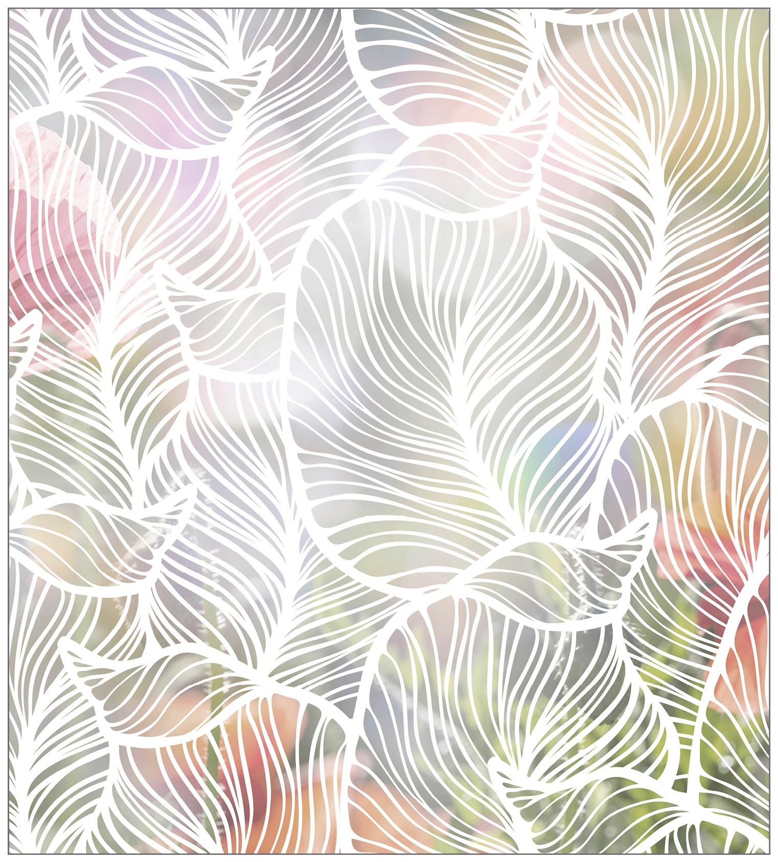 Fensterfolie »Look Leaves white«, halbtransparent, glattstatisch haftend, 90 x 100 cm,...