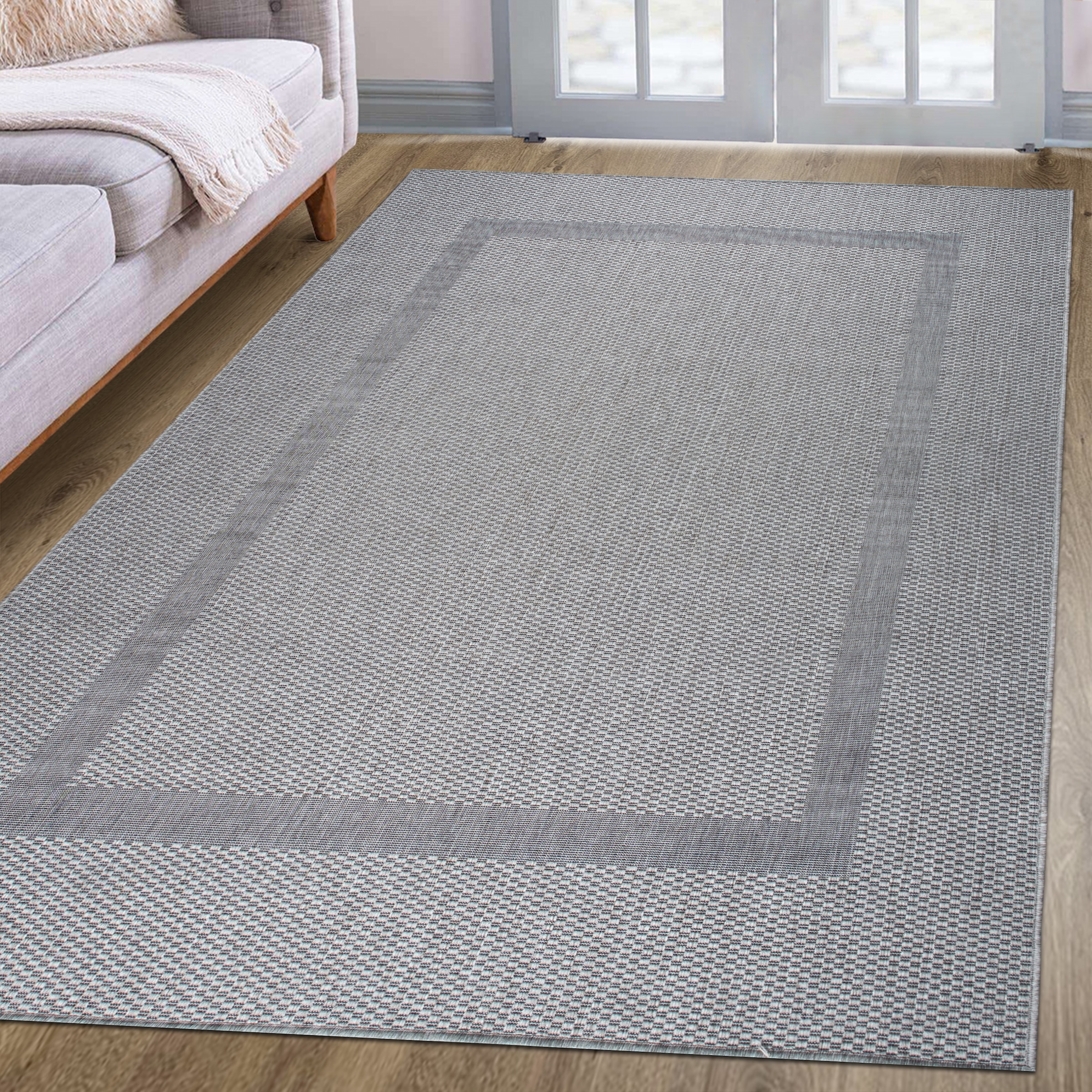 my home Teppich »Venedig Bordüre auch als Läufer erhältlich«, rechteckig, 3 mm Höhe, In- und Outdoor geeignet, Sisal-Optik, Wetterfest & UV-beständig