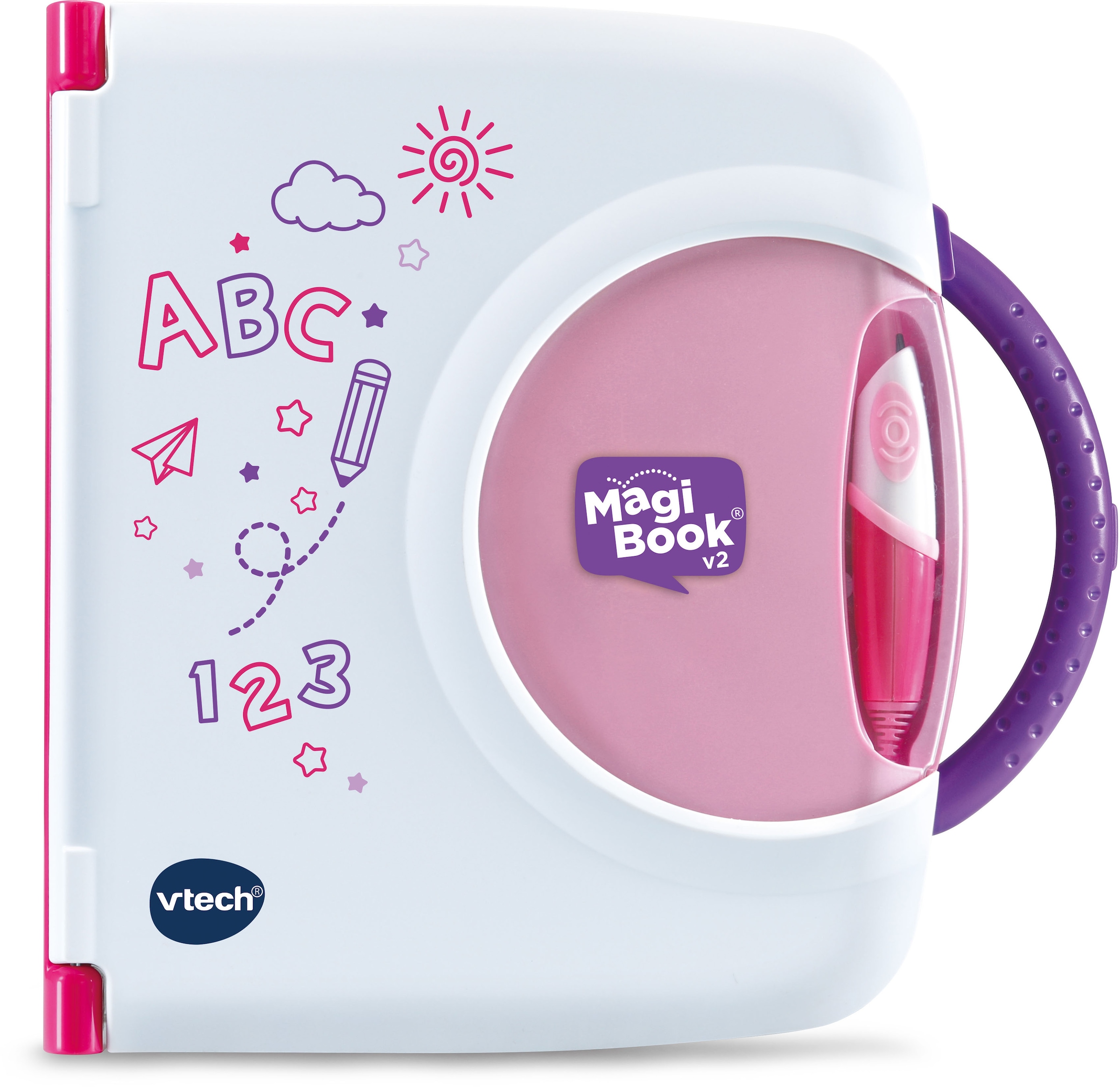 Vtech® Kindercomputer »MagiBook v2, pink, Interaktives Lernbuchsystem,«, mit 2 Lernbüchern
