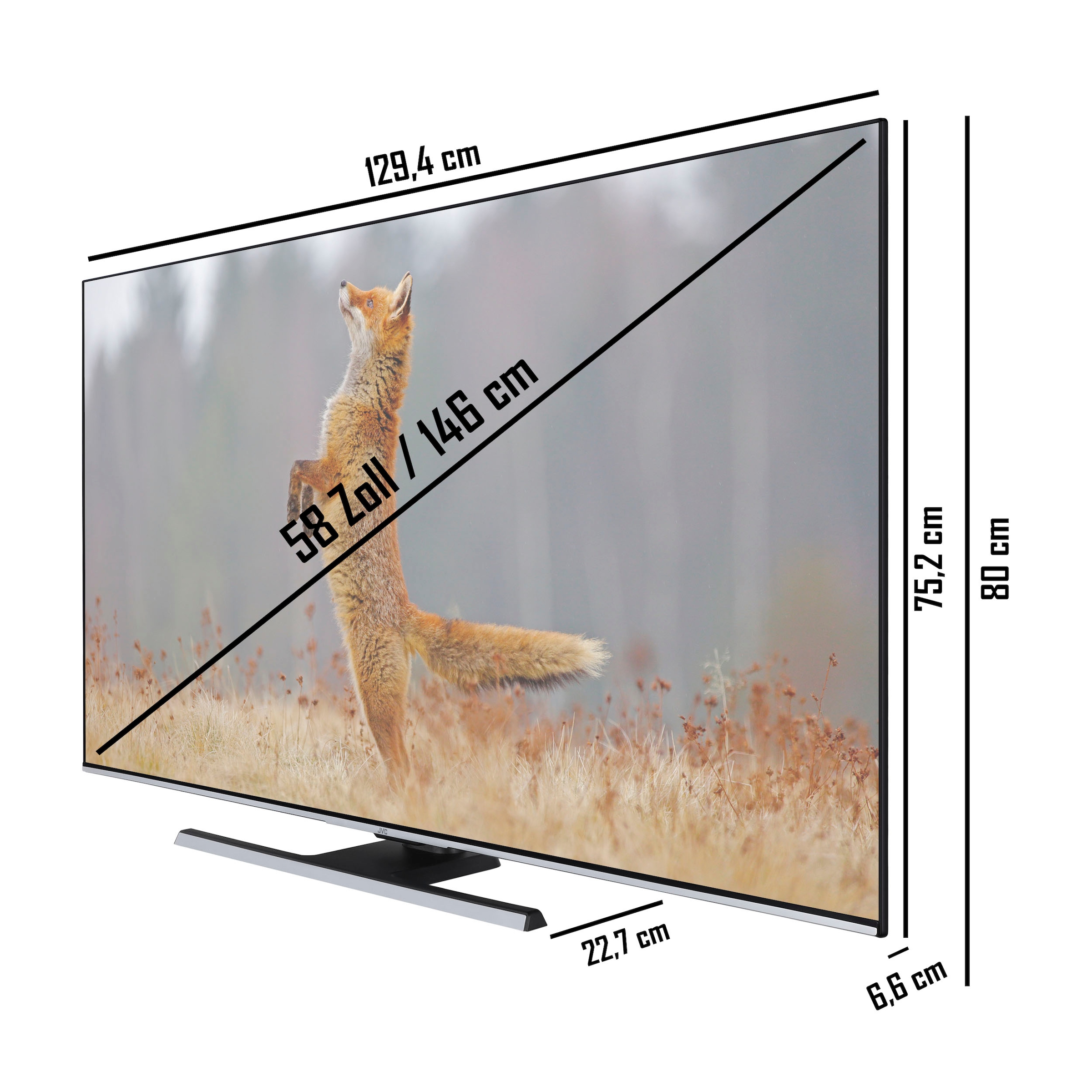 JVC LED-Fernseher, 146 cm/58 Zoll, 4K Ultra HD, Smart-TV